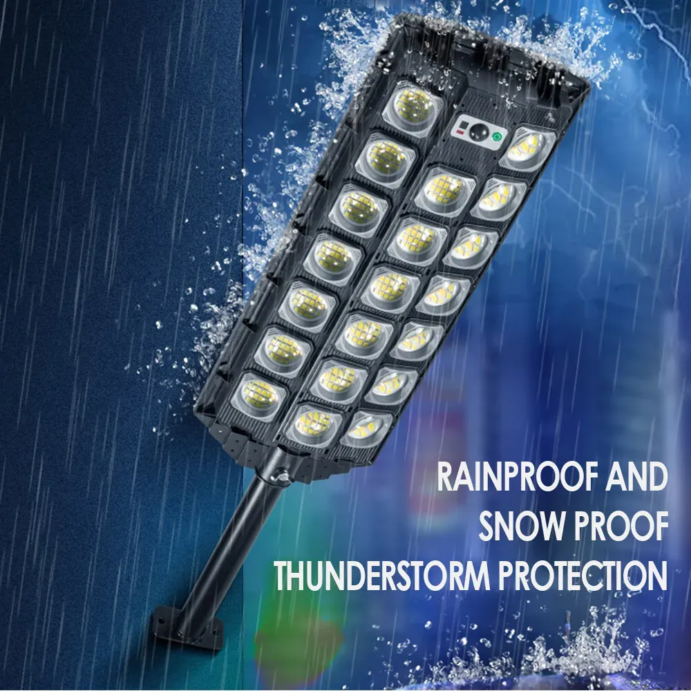 80000LM 5000W Black Solar Street LED Light with Radar Sensor and Remote Control for Outdoor Use - 5000W/1152LED — image 4