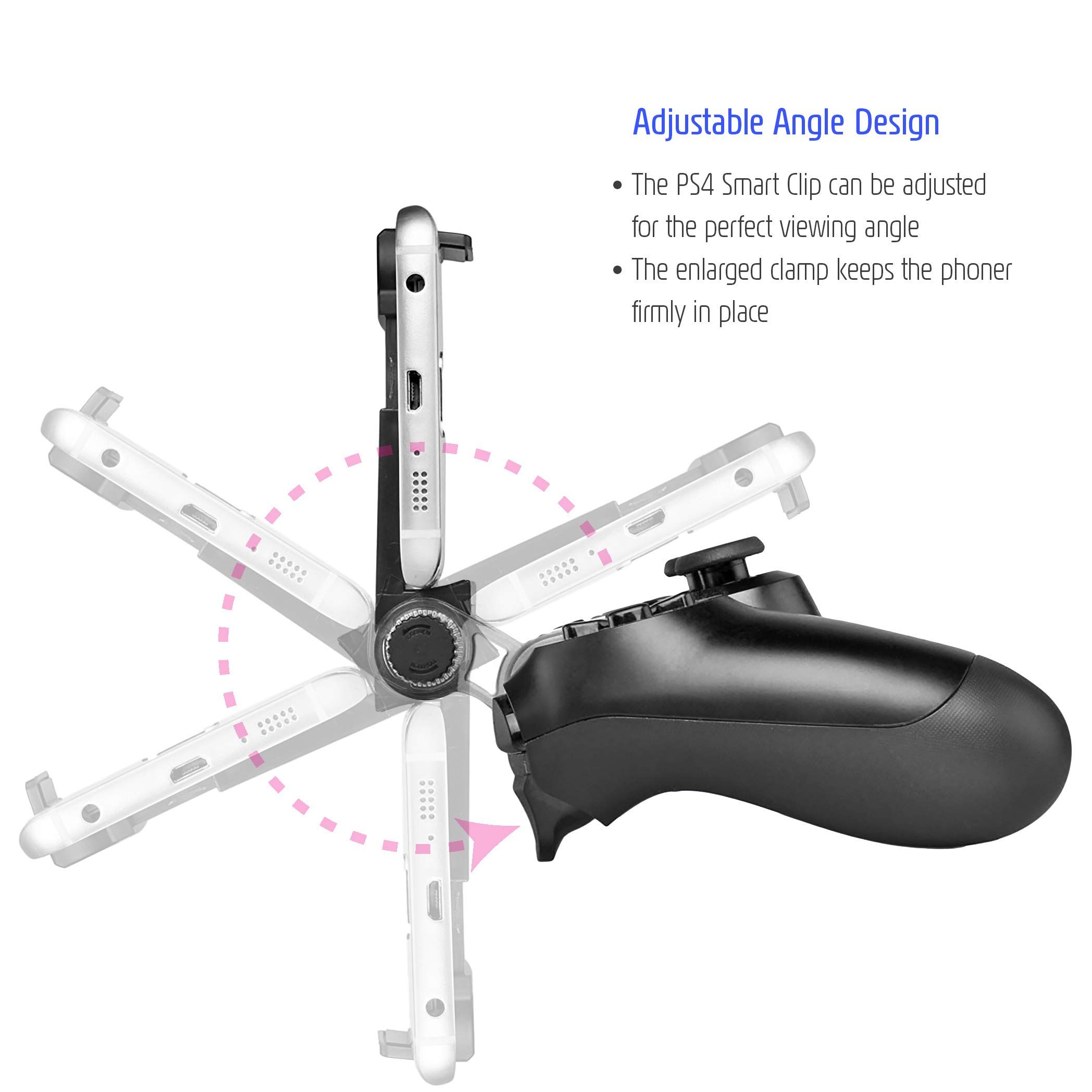 Controller Phone Mount, PS4 Phone Mount Smart Clip for PS4 4 Controller Compatible with, and PS4 Remote Play — image 5