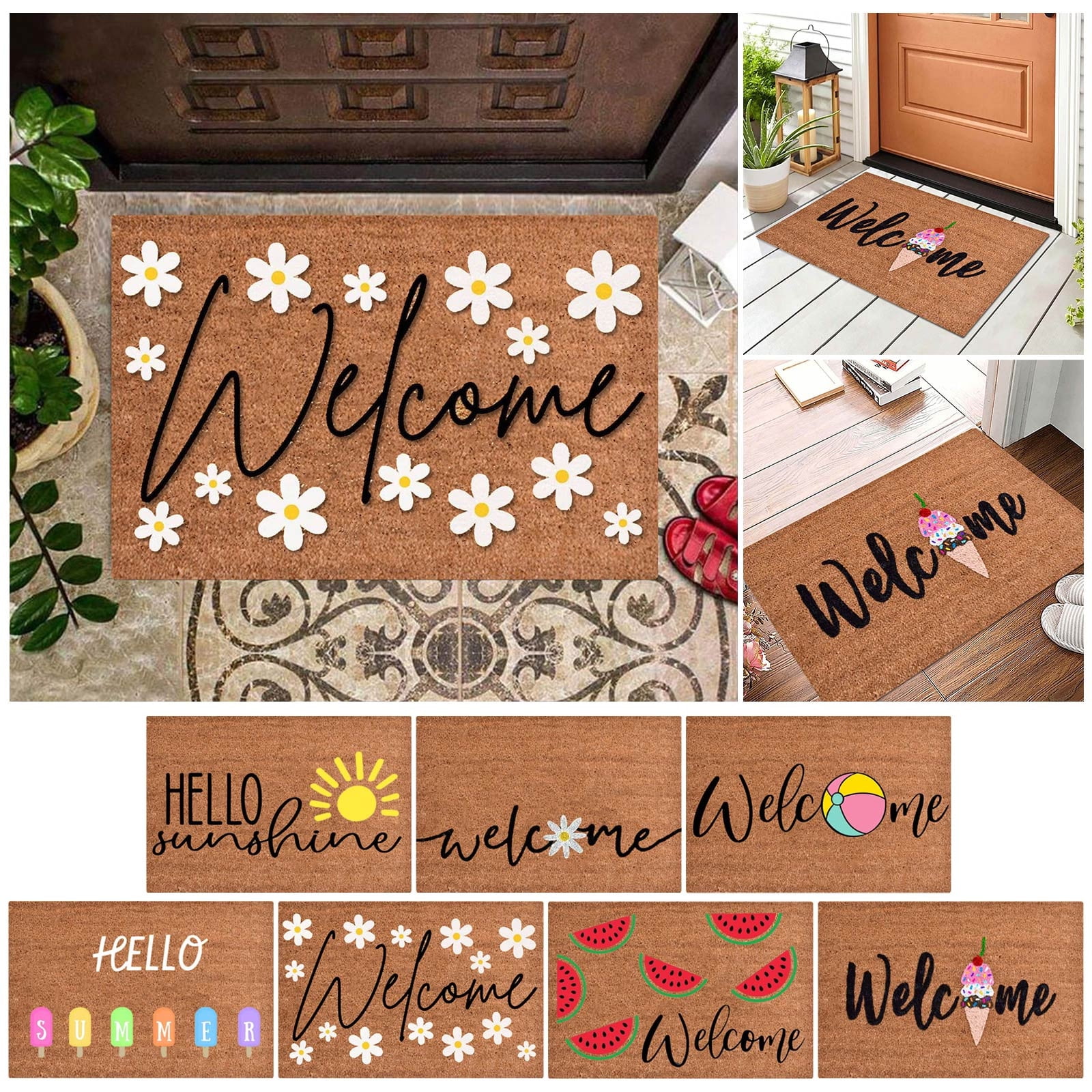 16x24 inch Doormats for Outdoor Entrance Home Waterproof Floor Mat Outdoor Rug Front Door Spring Mat Floor Decor Outdoor Summer Decor Spring Rugs Mat for Front — image 2