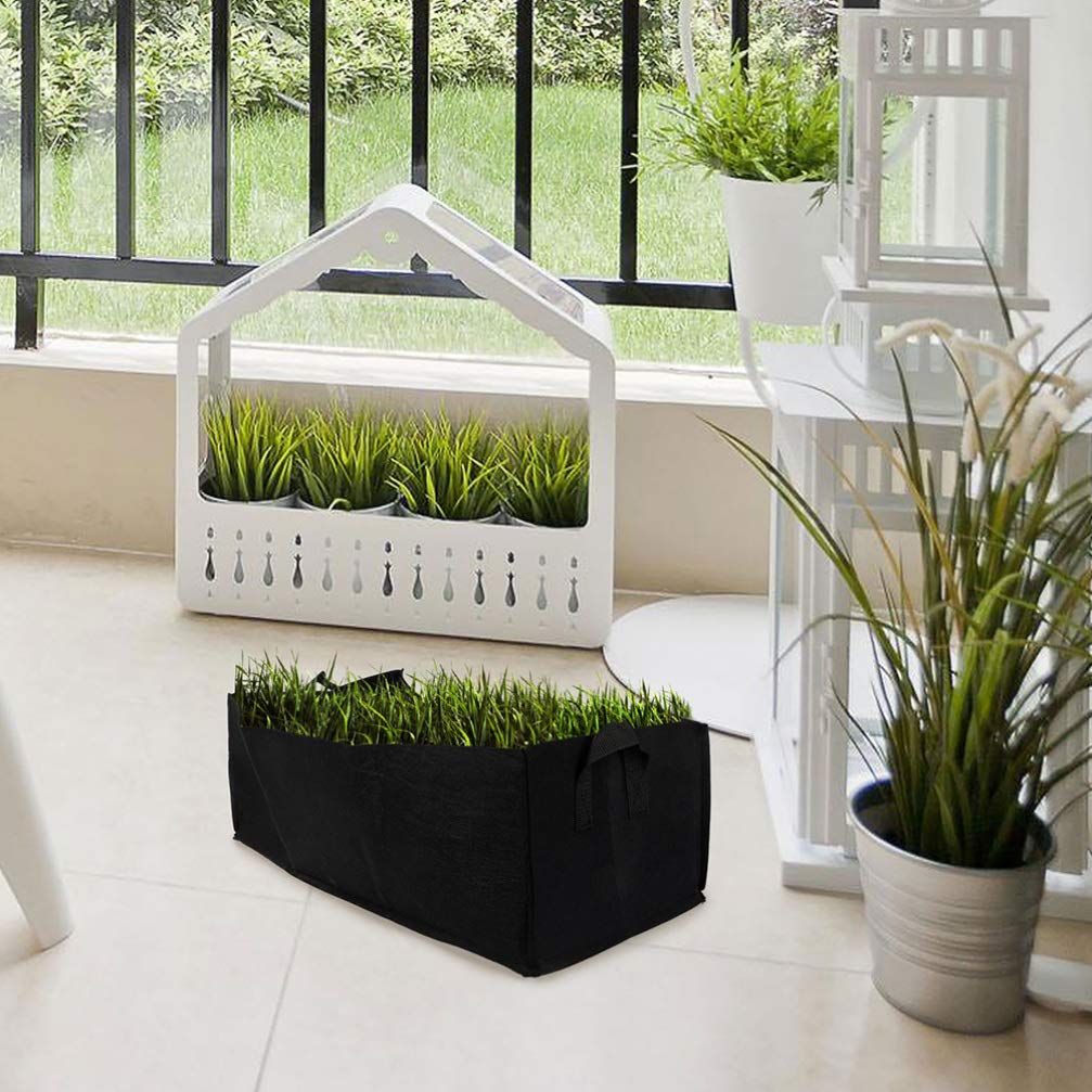 3-Pack Grow Bags, 10 Gallon Heavy Duty Thickened Nonwoven Fabric Raised Garden Bed Square Flower Planter Containers for Carrot Onion,Flowers,Fruit/Growing Pots — image 3