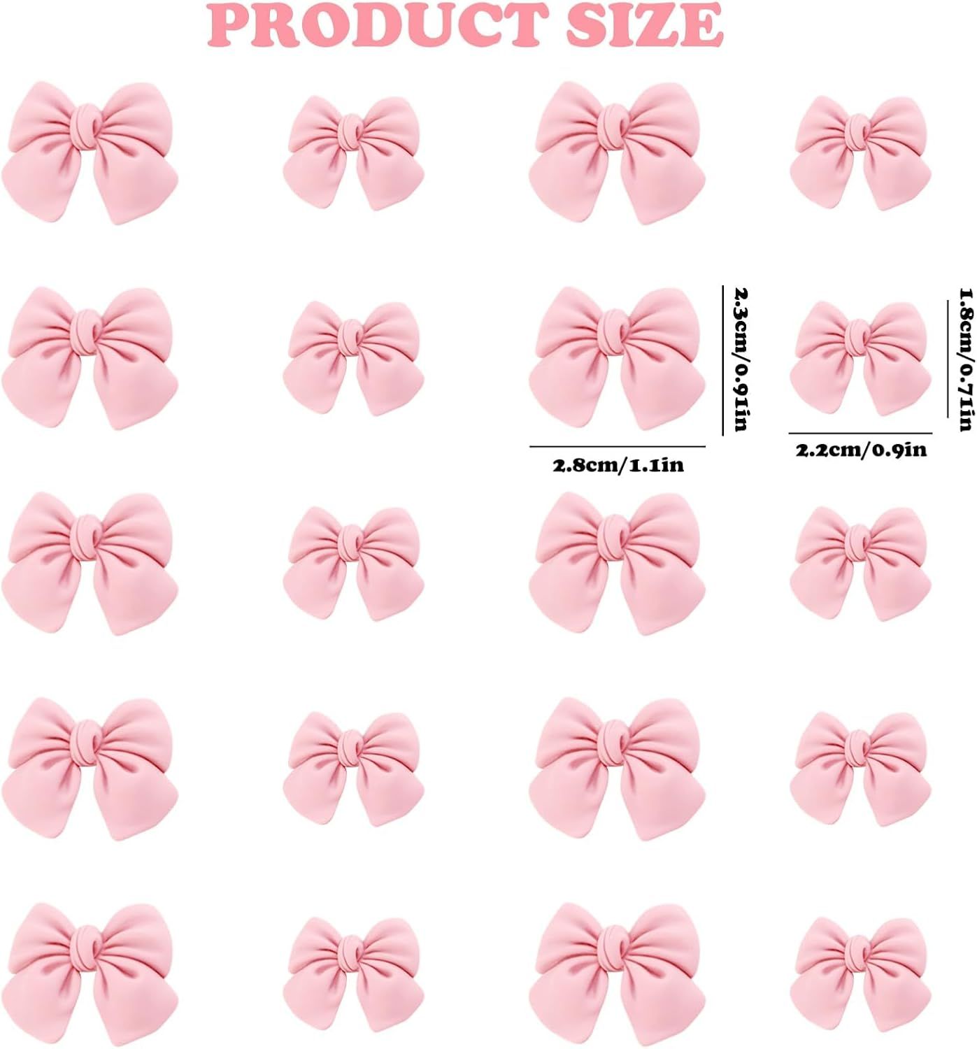 20 Pack Bow Cupcake Decorations, Bow Cake Topper Supplies, Bow Cupcake Toppers, Bow Cake Decor Bows for Cake Decorating for Theme Parties, Pink โ image 2