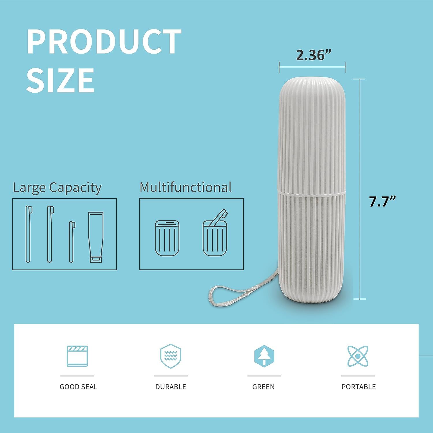 2Pcs Travel Toothbrush Holder, Portable Toothbrush Case for Traveling, Camping, Business Trip and School, Multifuction Plastic Toothbrushes Toothpaste Set with — image 2