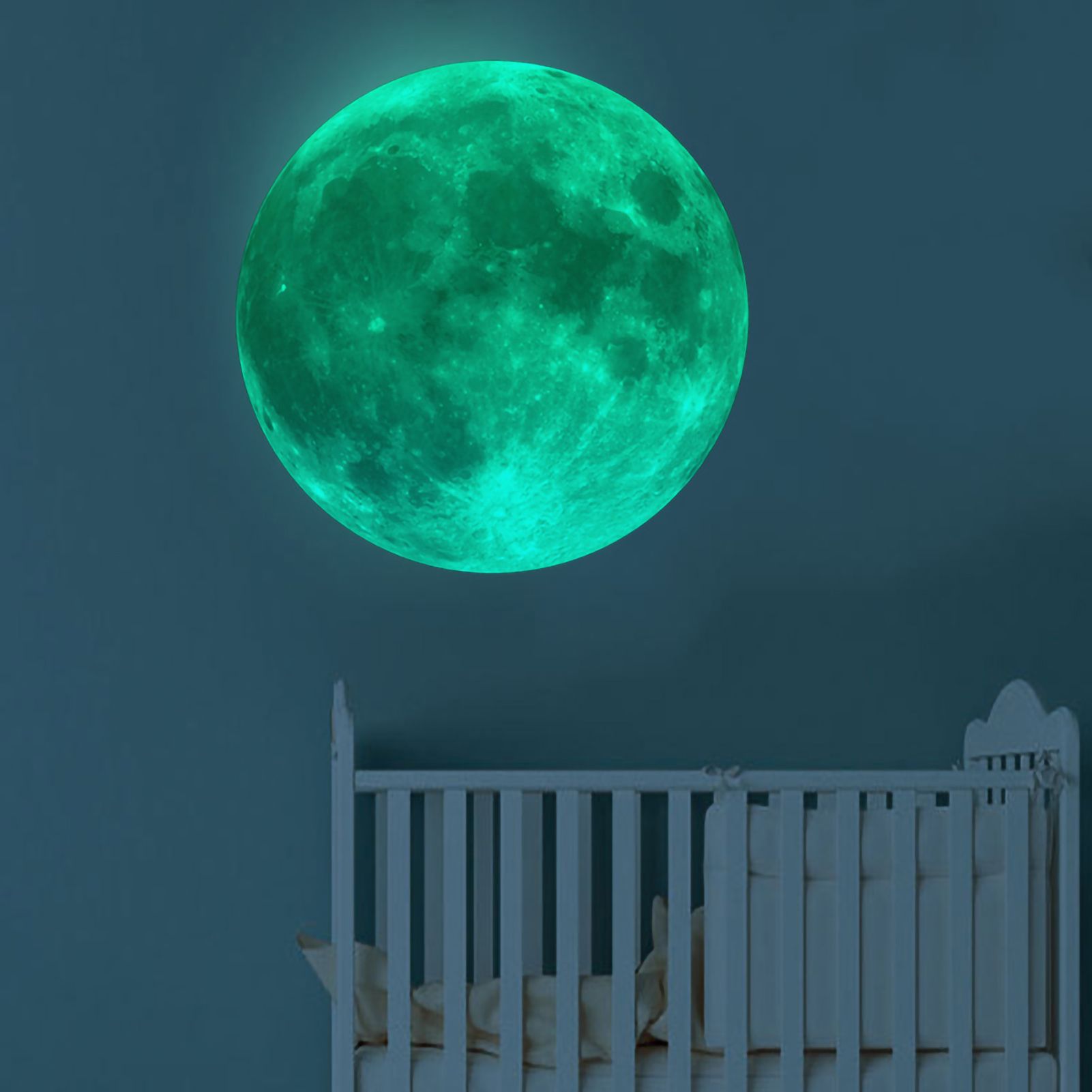 Moon Wall Sticker Glowing Luminous Wall Sticker PVC DIY Wall Paper for Bedroom Decoration32cm / 12.6in — image 2