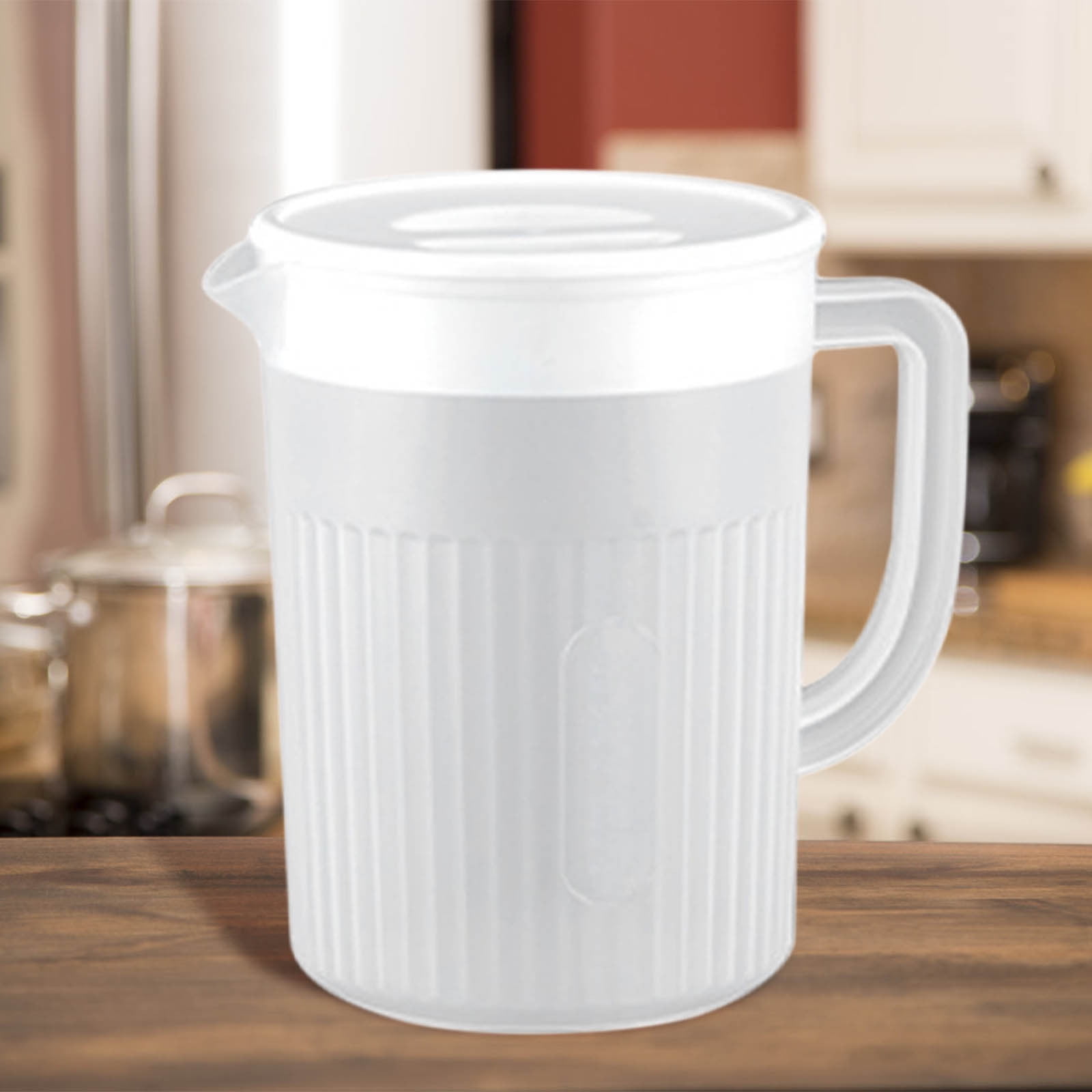 Juice Pitcher with Lid for Refrigerator, Water Jug for Tea, Juice and Iced Drinks, Fridge and Dishwasher Safe, White — image 6