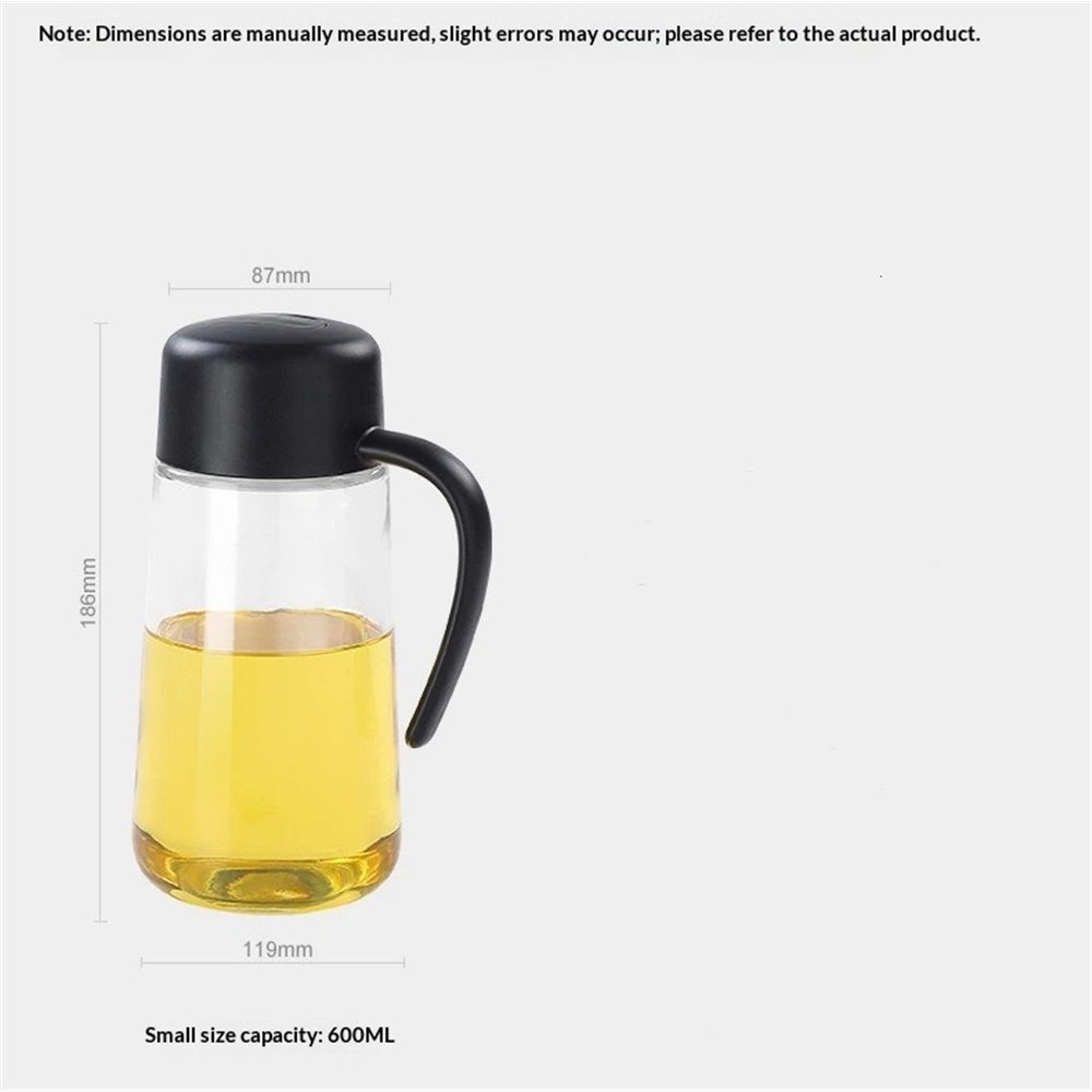 Olive Oil Dispenser Bottle for Kitchen with Leakproof and Dust Cover, Auto-Open & Close Glass Olive Oil Bottle 600ml Cooking Oil and Vinegar Cruet โ image 5