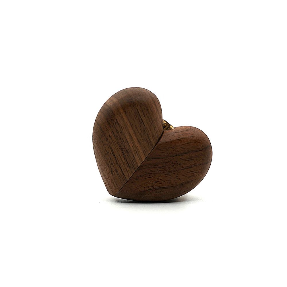 Heart Shaped Slim Secret Engagement Ring Box Wooden Pocket Sized Discreet for Wedding Ceremony Engagement Proposal Ring Bearer Ideas โ image 4