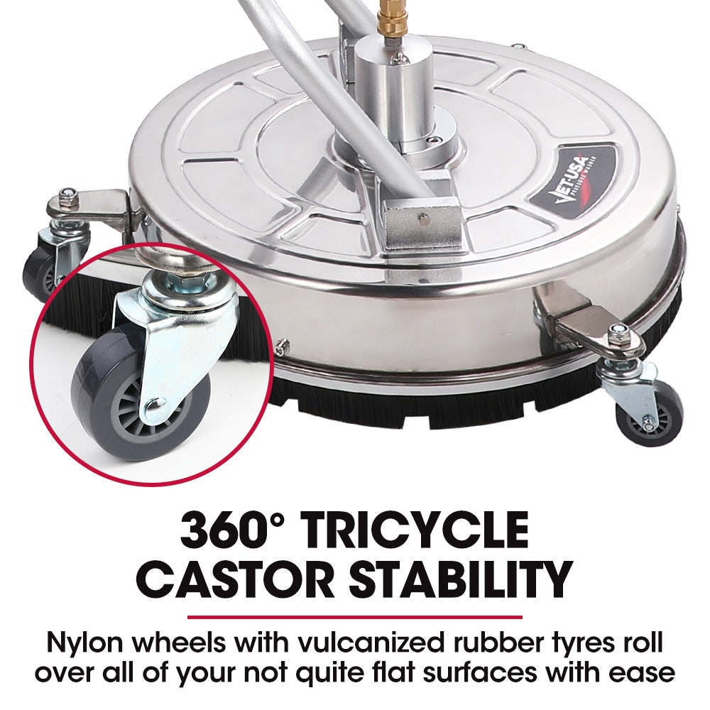 Jet-USA 21" Stainless Steel Pressure Washer Surface Cleaner with Yoke Handlebar, 3/8" Fitting โ image 4