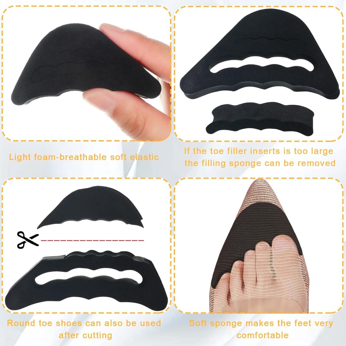10 pairs - heel cushions - lining cushions - high heel insoles - insoles for loose shoes, metatarsals and adjustable toe fillers - insoles for oversized shoes — image 4