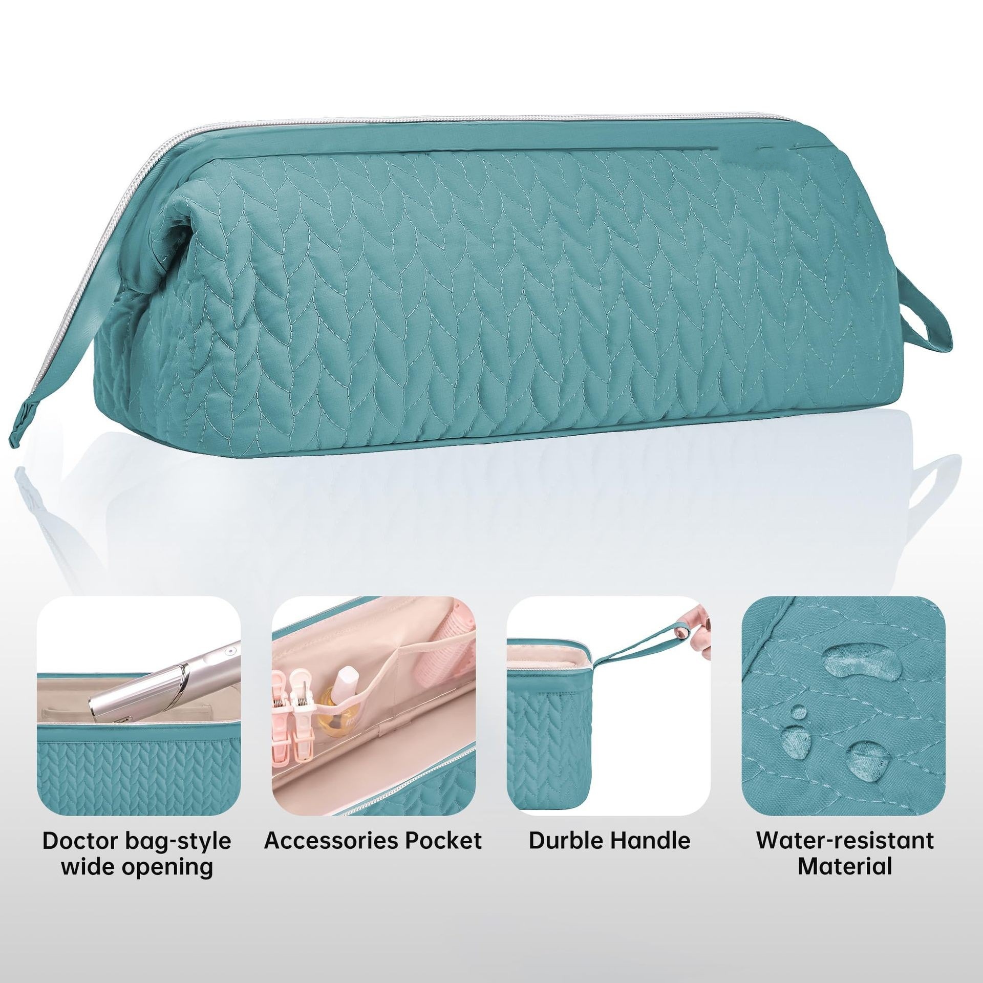 Pink Hair Styler Travel Case - Protective Storage Organizer Bag for Dryer, Curling Iron & Accessories โ image 3