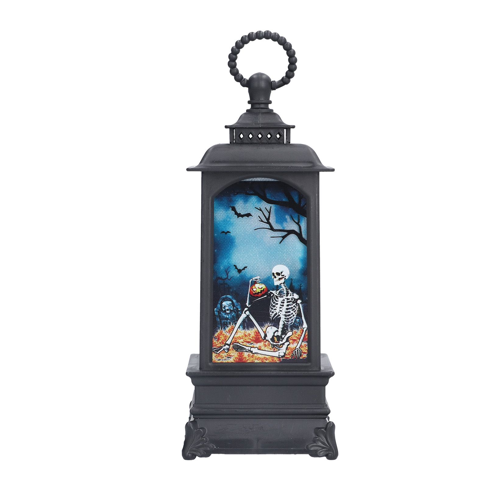 Halloween Lantern LED Flameless Exquisite Beautiful Vintage Battery Powered Halloween LampSkull — image 4