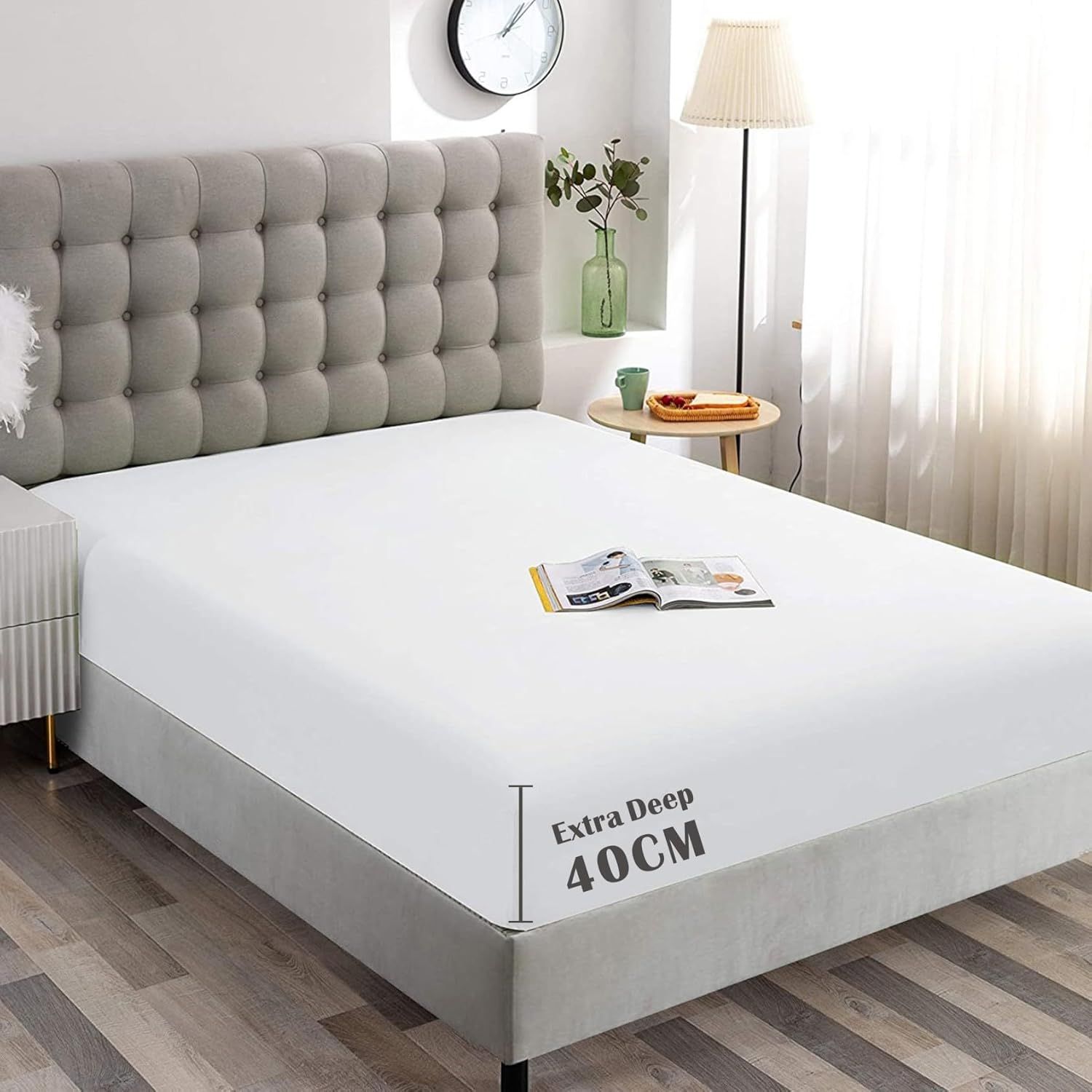 Hotel Quality Fitted Sheet - 1 Piece Fitted Sheet -Breathable Bedding - Wrinkle, Fade, Stain Resistant- 16inch/40cm Deep Pocket Fitted Bed Sheet-Wrinkle and