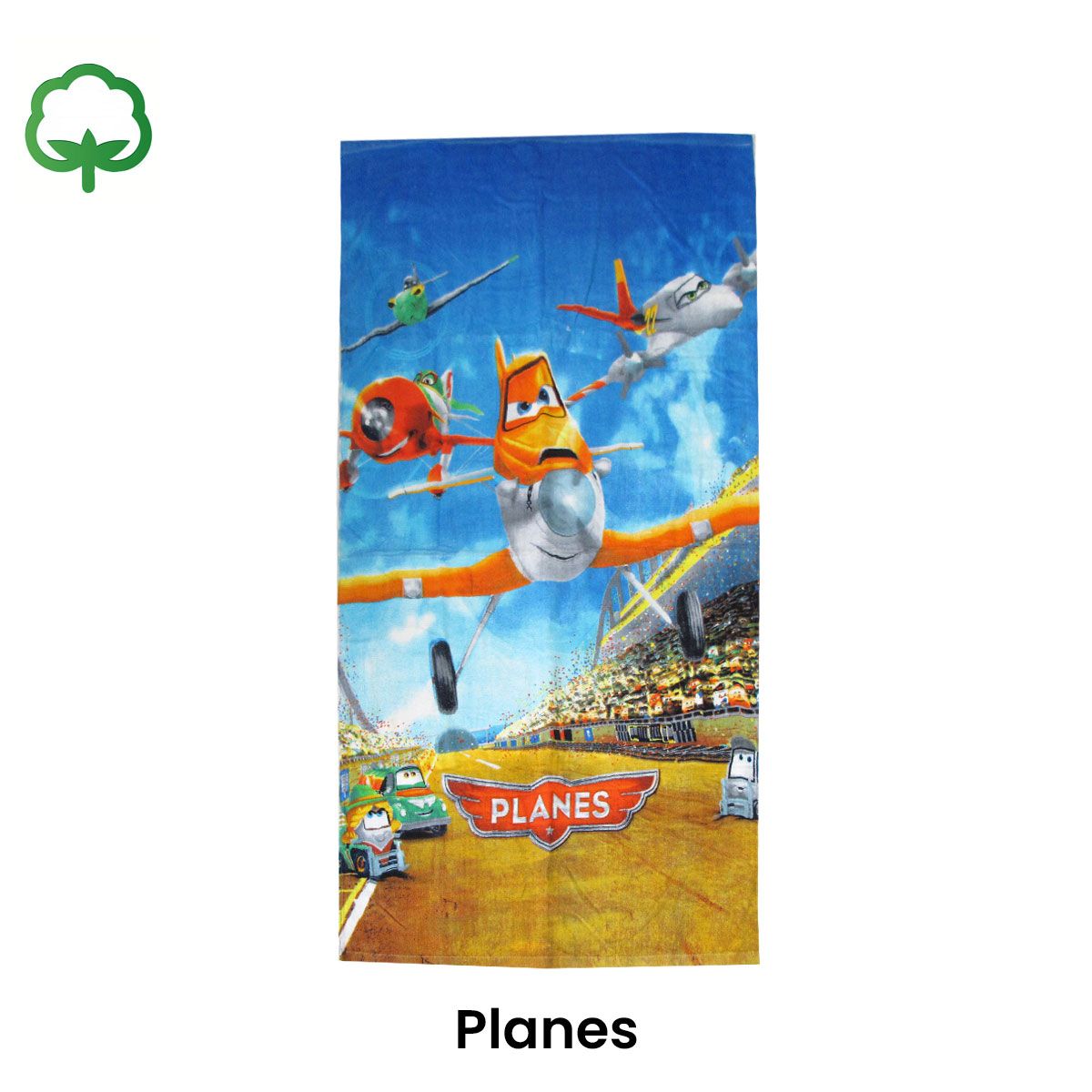 Boys Cartoon Cute Cotton Beach Towel 70 × 140 cm Lighting McQueen Planes — image 2
