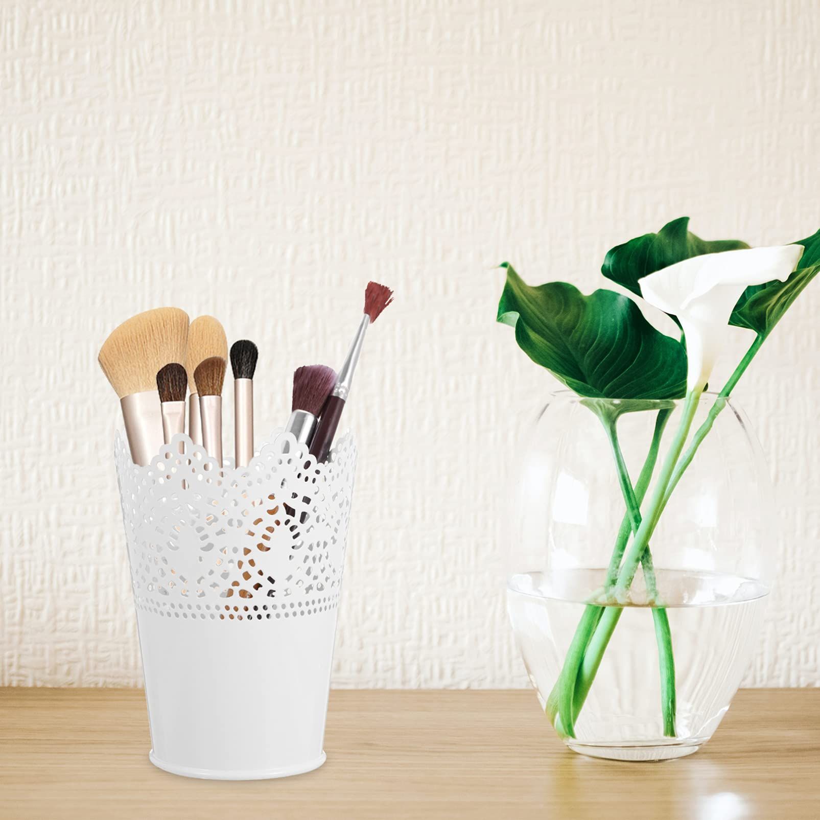 Desk Organizer Color Pencils Makeup Organizer Cosmetic Storage Case: Travel Bathroom Box White Vanity Holder Drawer Nail Brush