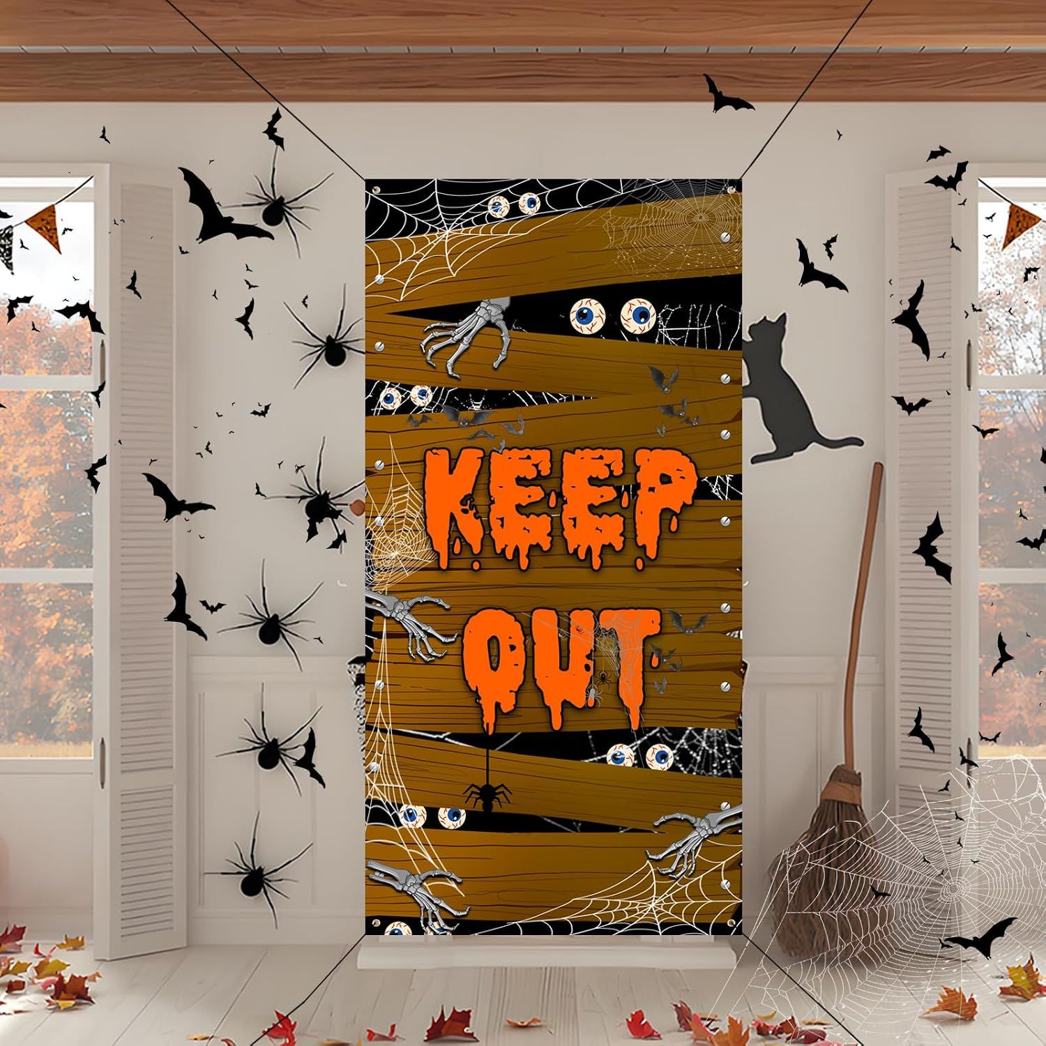 Halloween Door Cover, Scary Fabric Door Decoration for Indoor and Outdoor Halloween Parties, Front Door, Porch and Wall Decor โ image 4