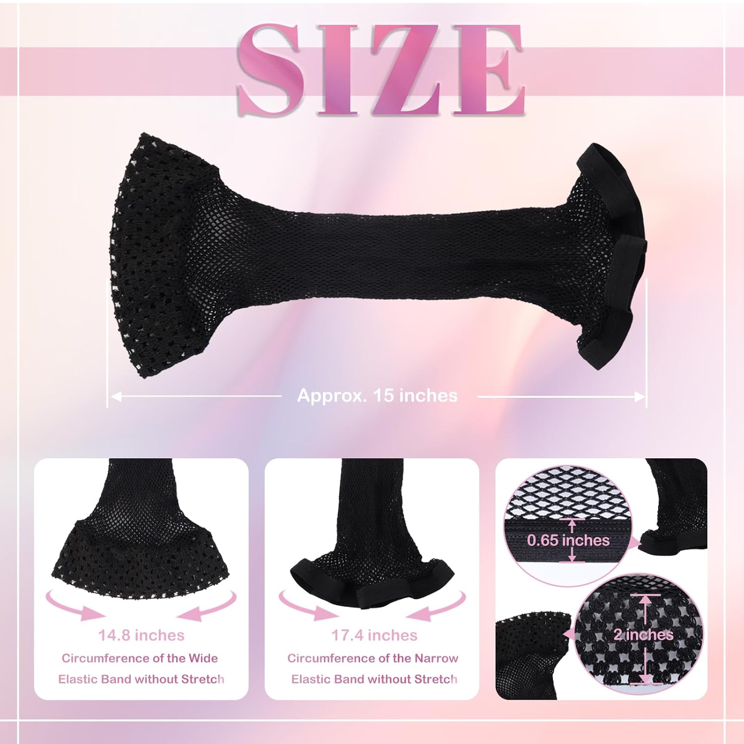 Hair Net for Wig, Wig Caps Women Long Hair, Halloween Cosplay, Black 2 PCS — image 2