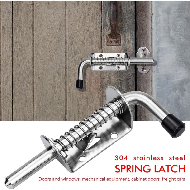 2 pcs Garage Door Lock Spring Latch Steel Spring Bolts Door Latches And Bolts 128Mm For Garage Door Garden Shed โ image 3