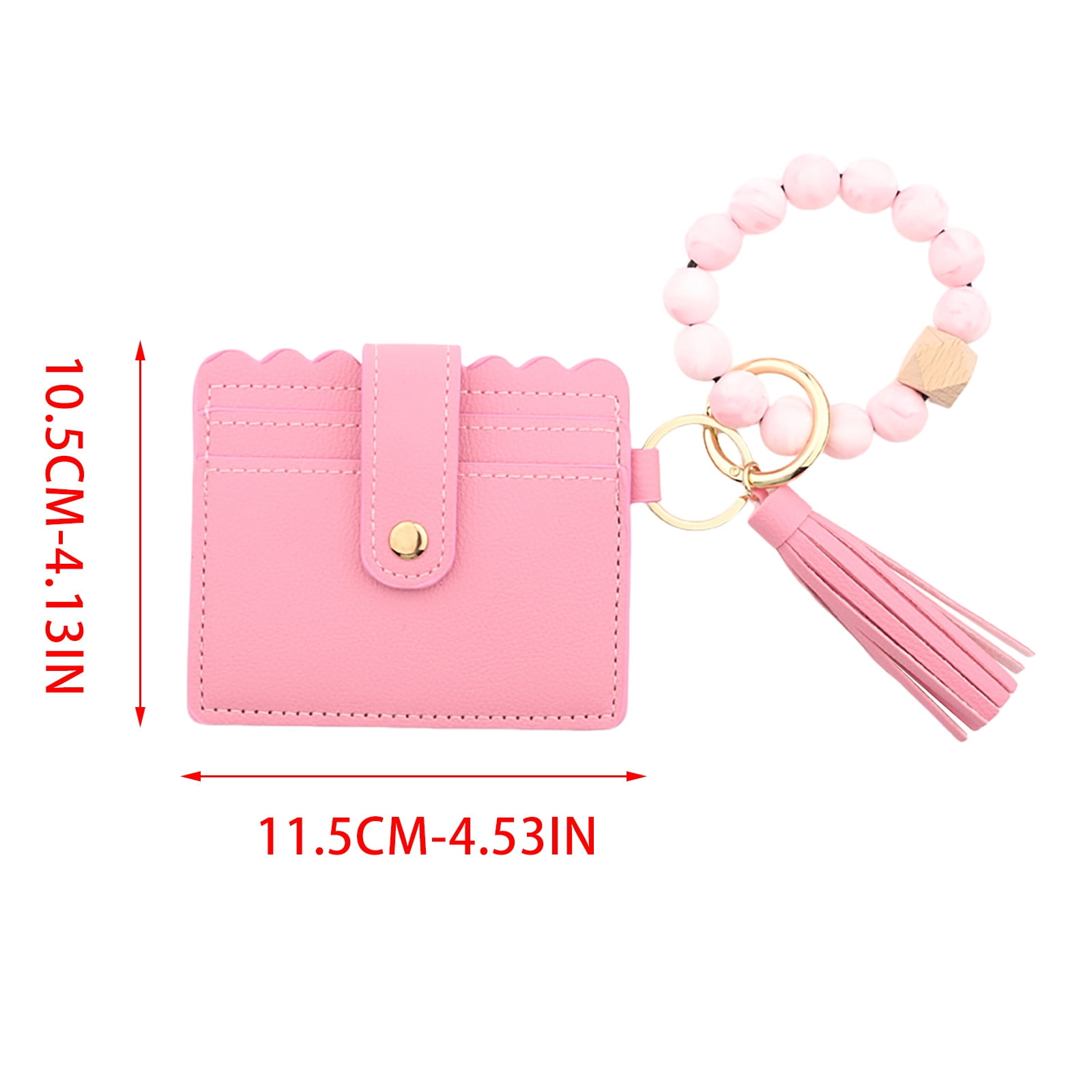 Wallet Women, Wallet Keychain Wristlet for Women, Slim Credit Card Holder Wallet, Fashion Tassel Keychain Bangle Key Ring Purse for Women ( 18 Kinds of Prints — image 3