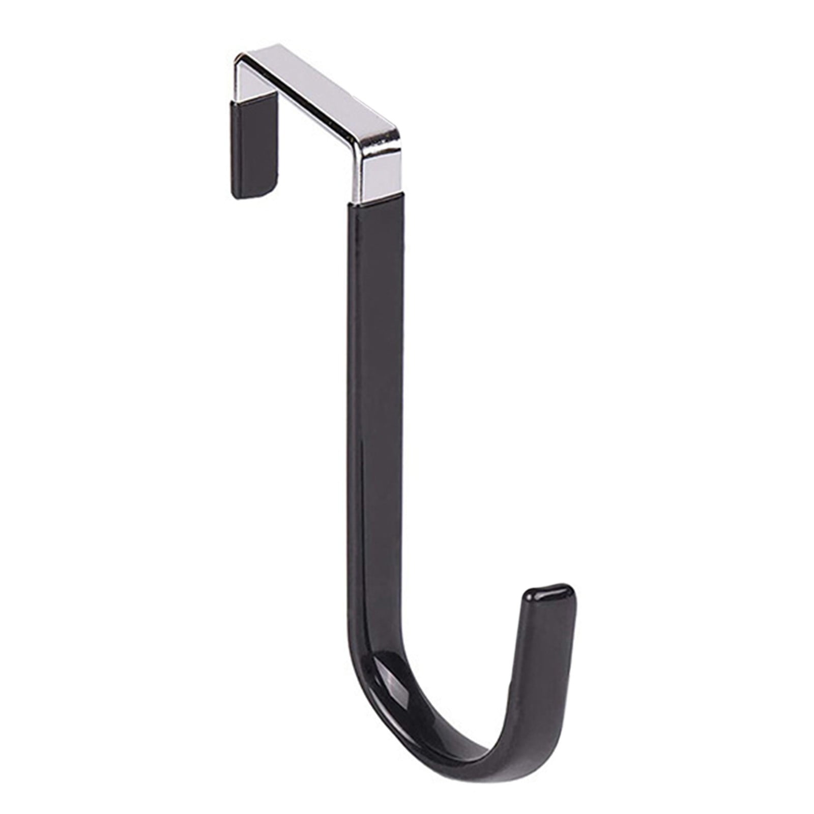 1 Pack Over The Door Hooks, Hangers Hooks with Rubber Prevent Scratches Heavy Duty Organizer for Living Room, Bathroom, Bedroom, Black