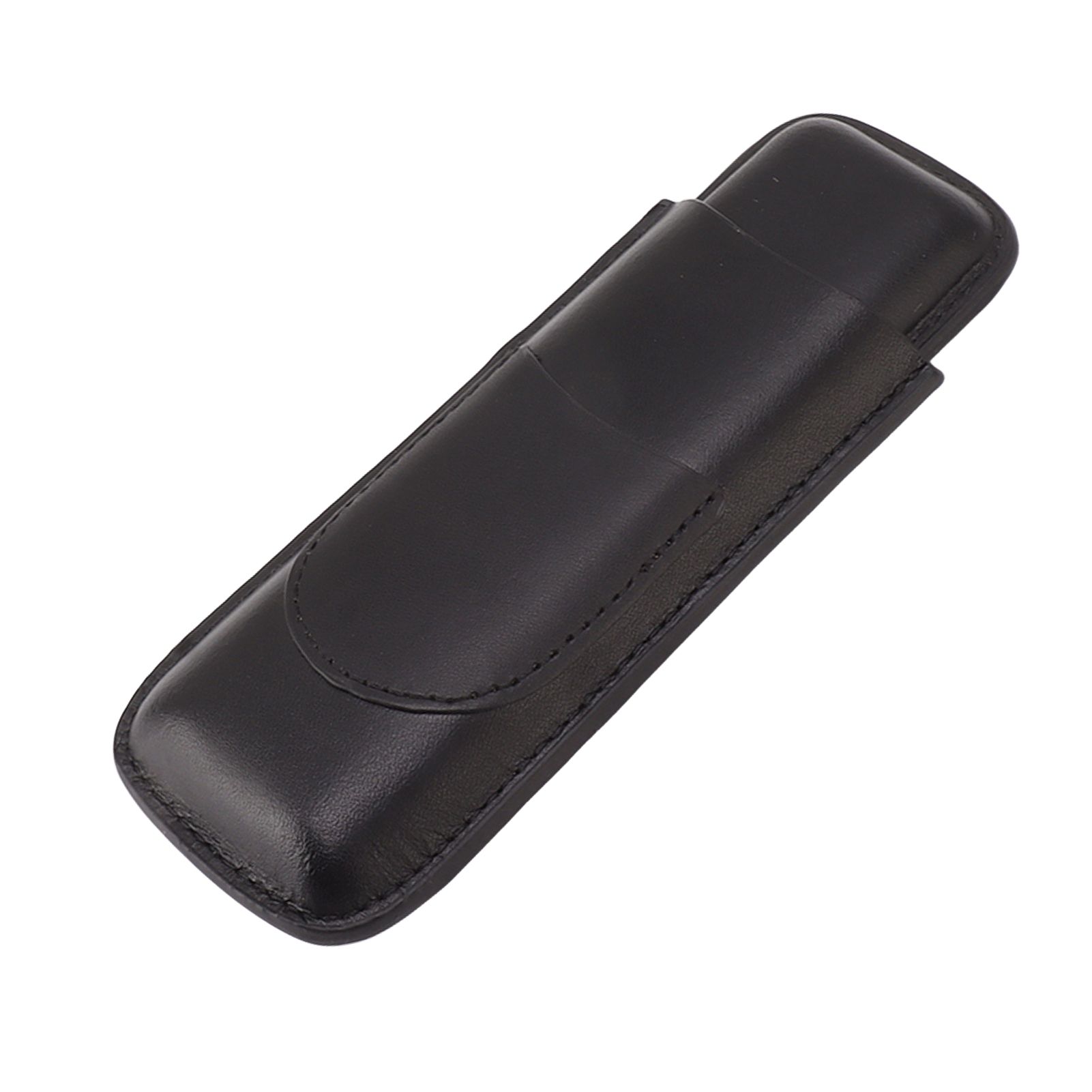Cigar Case Elegant Vintage Hand Crafted Slim Portable 2 Fingers Cigar Holder for Travel Party Business Black — image 5