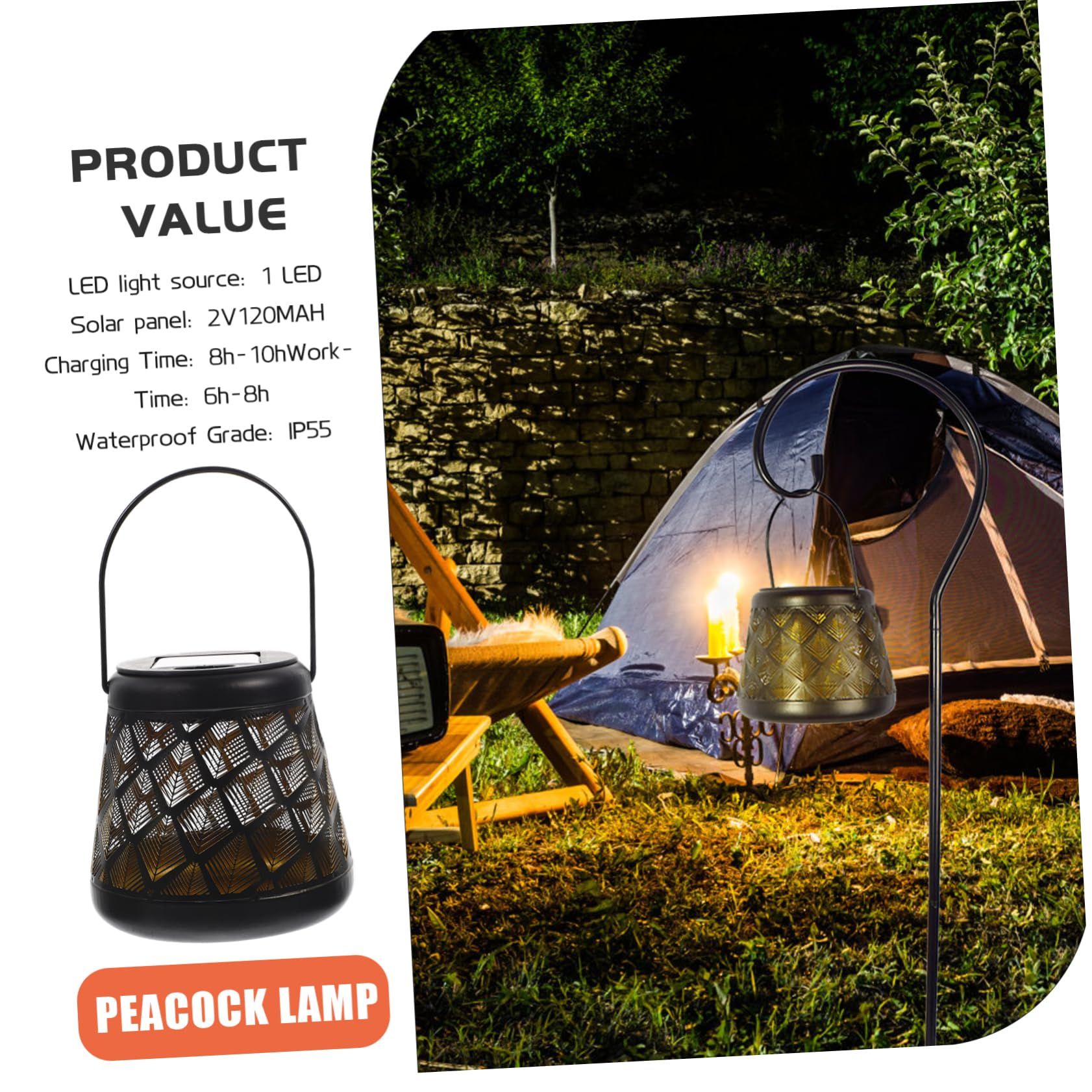 LED Solar Lantern Hanging Outdoor Solar Light — image 3