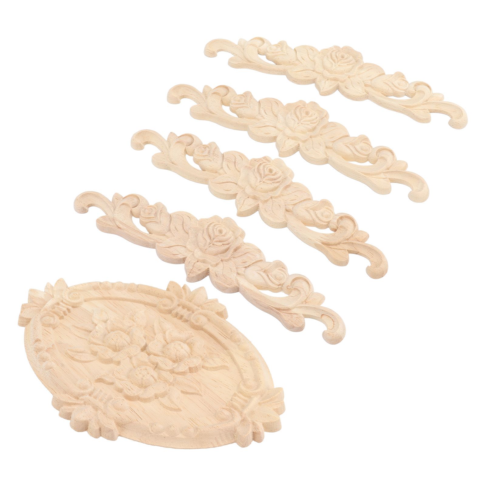 Wood Appliques European Style Exquisite Appearance Decorative Wood Carved Corner Onlay for Cabinet Door Decoration — image 3