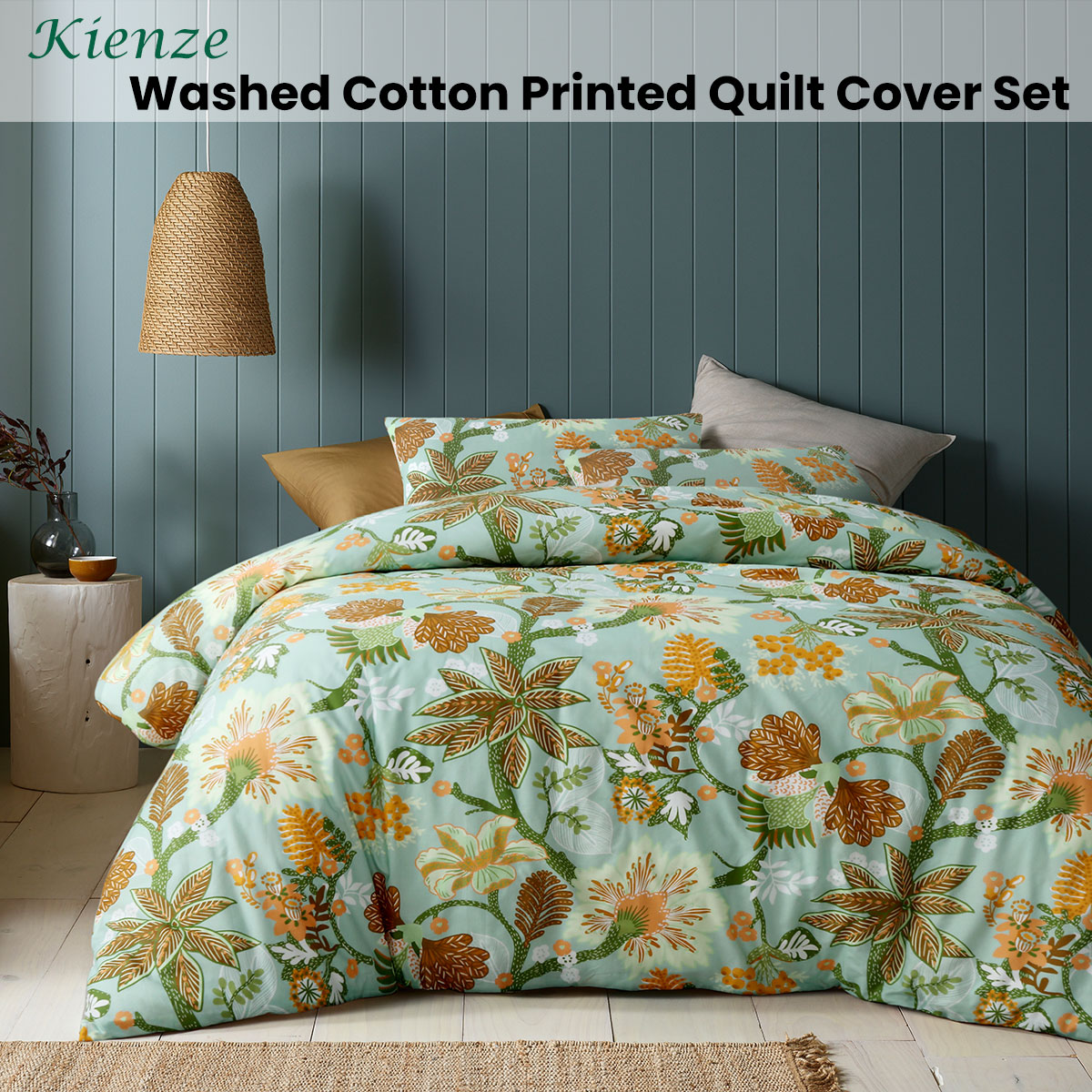 Accessorize Kienze Washed Cotton Printed Quilt Cover Set Queen — image 2
