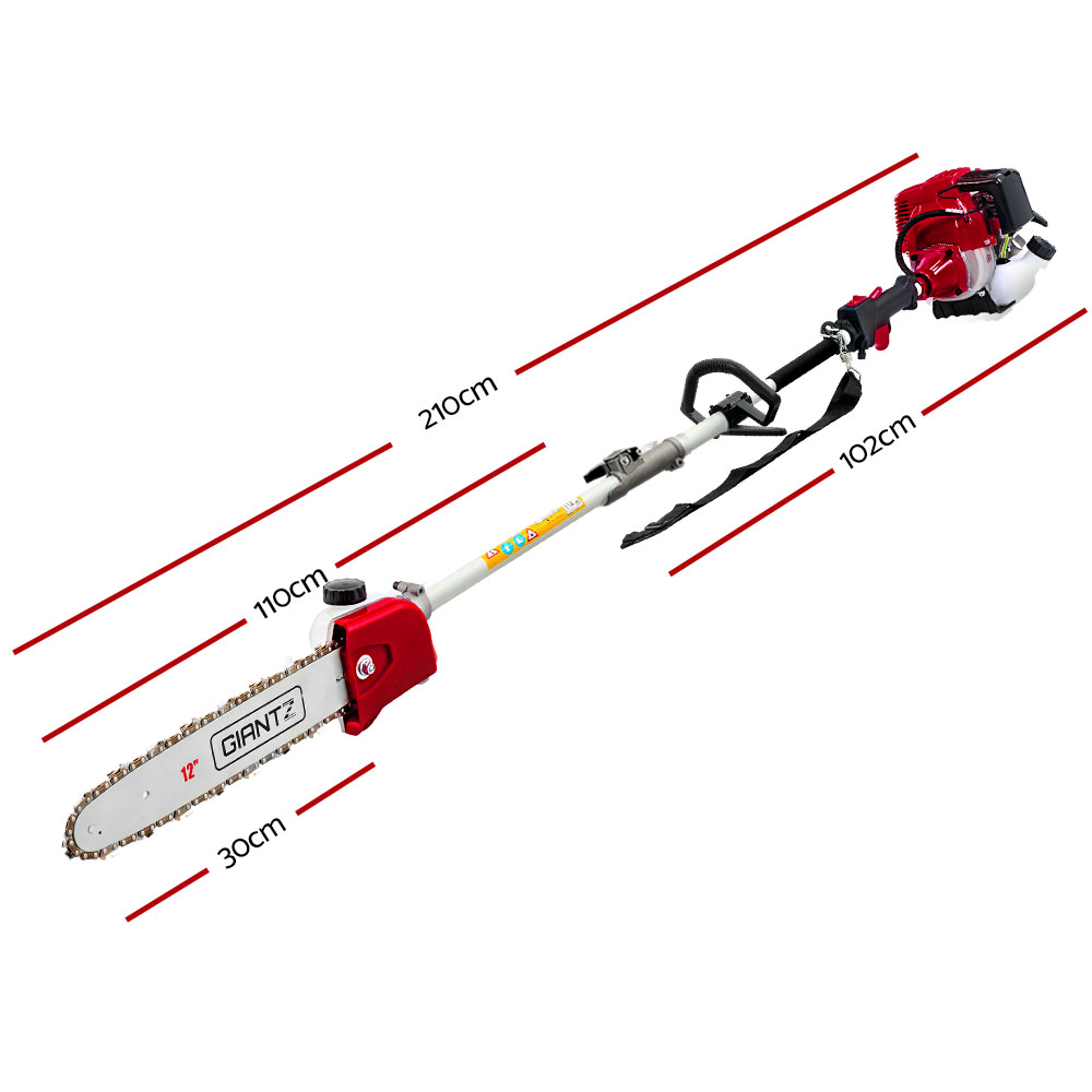 Giantz 31cc Pole Chainsaw 4 Stroke Petrol Tree Pruner Saw 12 Inch Bar Long Reach โ image 2