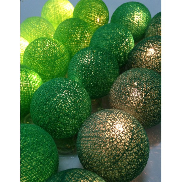 20 Ball Green 3m String Light Battery Box 5cm Cotton Ball Christmas Birthday Garden Special Occasion Decoration — image 6