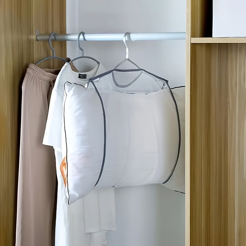 2Pcs Multi-Purpose Laundry Drying Net, Breathable Mesh Hanging Organizer for Pillow,Breathable Fabric Laundry Organizer, Space Saving Hanging Storage Pouch โ image 3