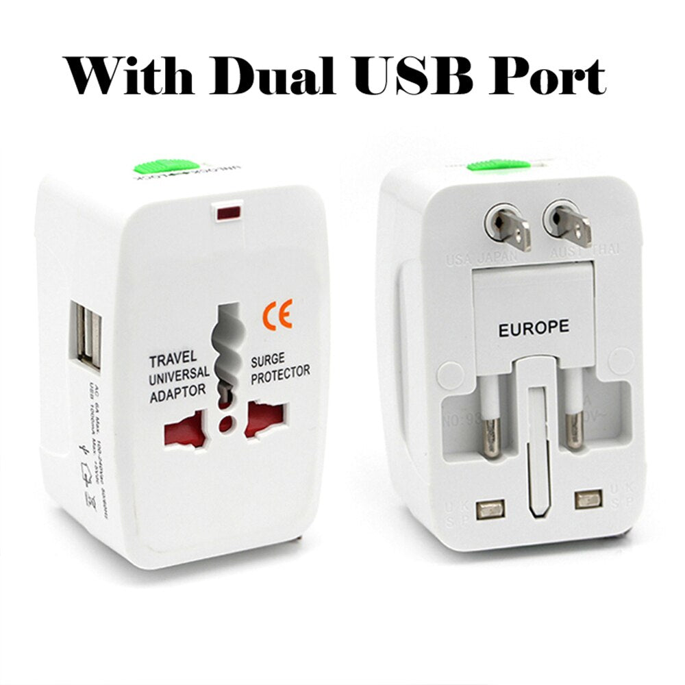 Dual USB Portable Electric Plug Power Socket Adapter International Travel Universal Charger Converter EU UK US AU — image 4