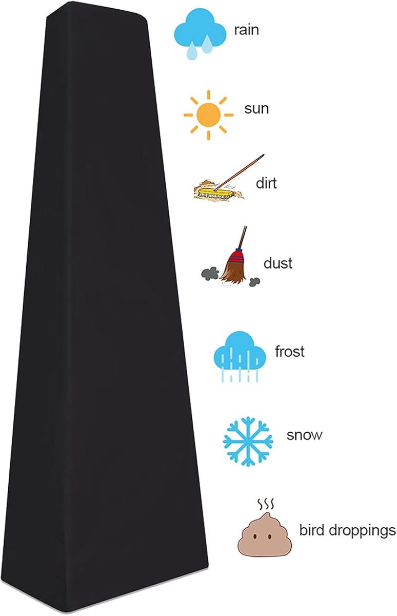 Patio Heater Cover - Heavy-Duty Waterproof Porch Cover - Patio Heater Cover - Pyramid Style Heated Umbrella Cover - Dust Cover for Outdoor Use - Heater Cover — image 5