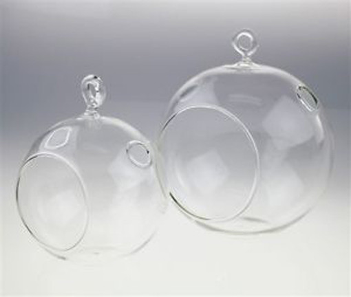 10 x Hanging Clear Glass Ball Tealight Candle Holder - 10cm Diameter / High - Wedding Globe Decoration Terrarium Succulent Plant Mini Garden Holder Decor Craft — image 6