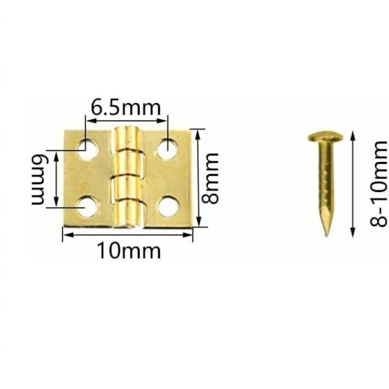 100 Pack Mini Flat Folding Screw Hinges for Furniture Doors and Windows — image 2