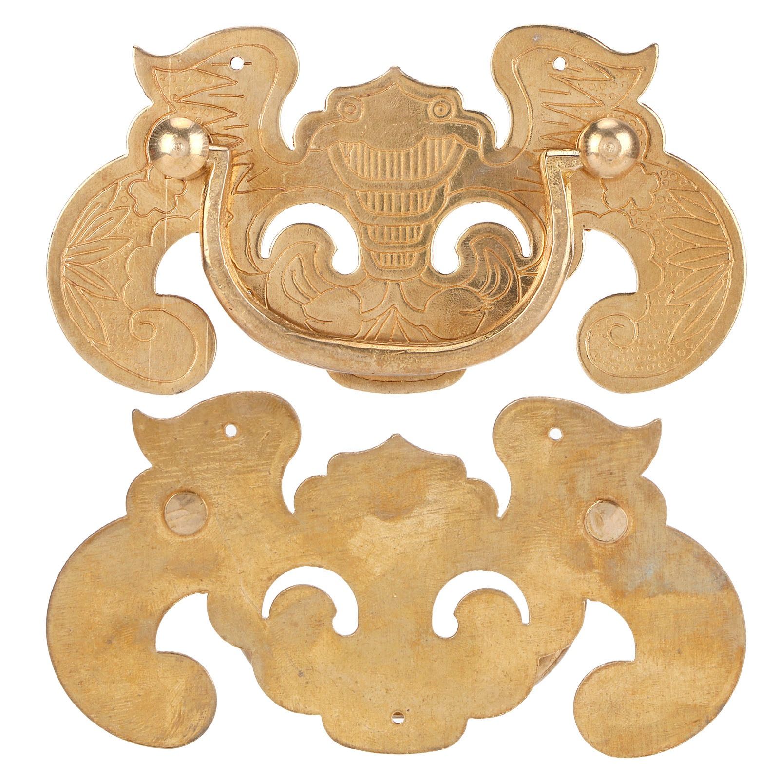 2 Sets Retro Style Handle Bat‑Shape Antique Furniture Hardware Handle for Wooden Cupboard Door — image 6
