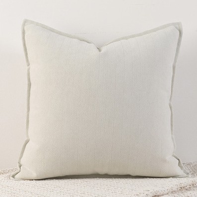 Cream White Nordic Herringbone Chenille Pillowcases 2 Pack 45x45cm for Sofa and Bed Soft Decorative Cushion Covers No Inserts Included Local Standard