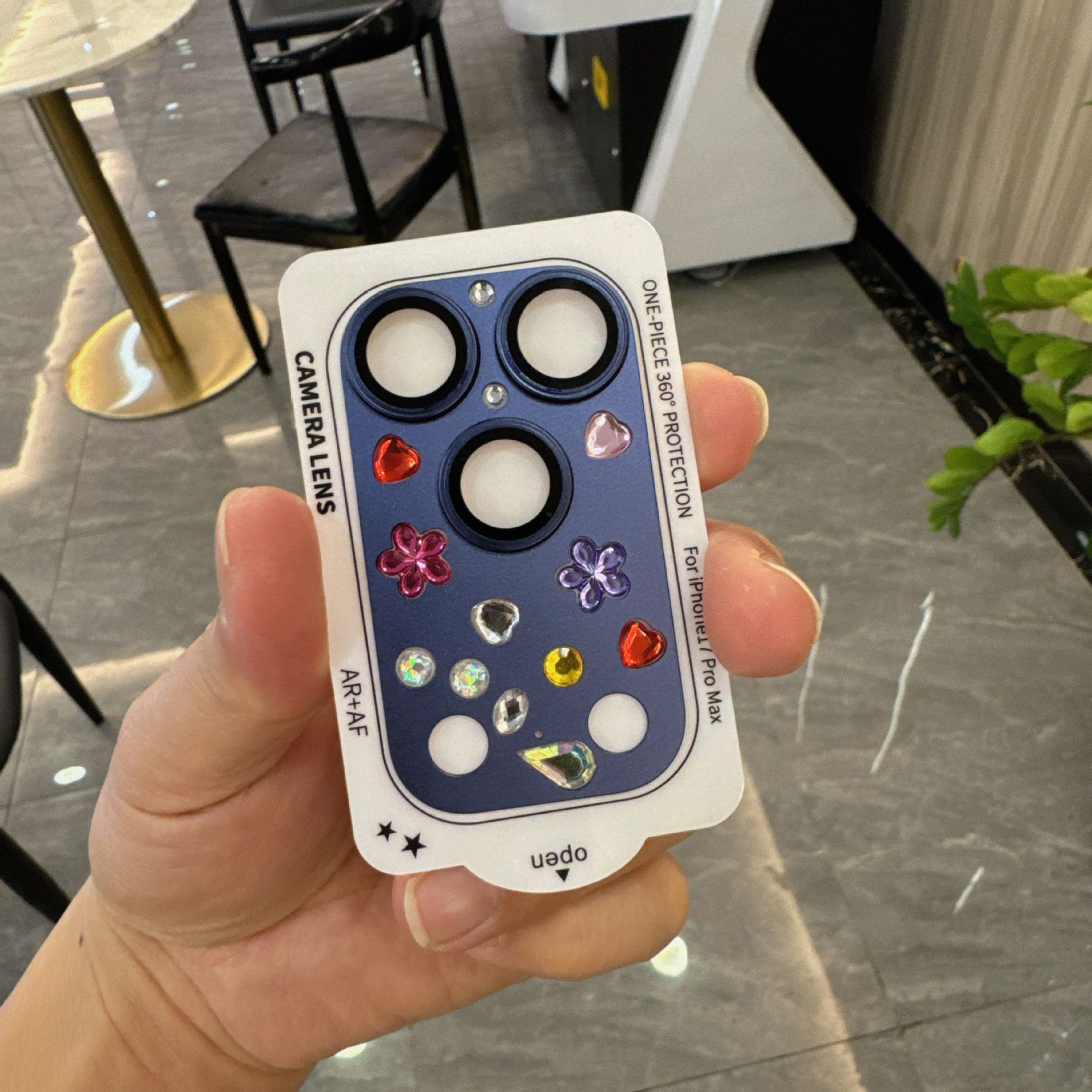 Yixi Camera Lens Protector iPhone 18 Pro Max Frosted Al Diamond blue…