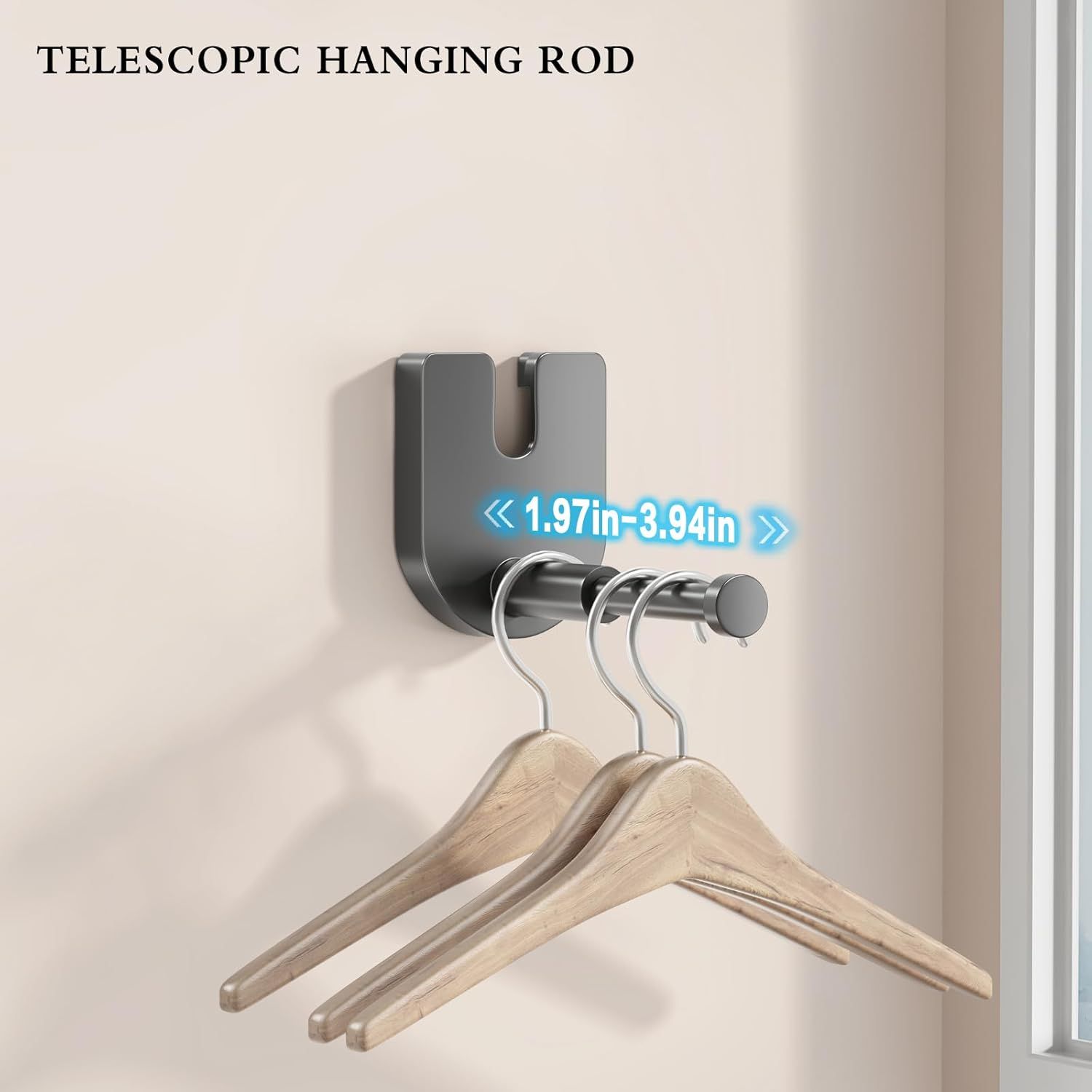 Retractable Clothesline Indoor, Non-Sagging Clothes Line Outdoors,13.7 Ft Heavy Duty Clothesline with Telescopic Hanging Rod, Wall Mounted Space-Saving Laundry — image 6