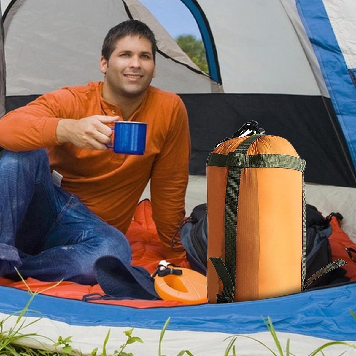 compression bag - Sleeping bag Storage bag - Backpacking storage bags - Portable sleeping bag storage bag - Lightweight backpack bag - Camping storage bag — image 3