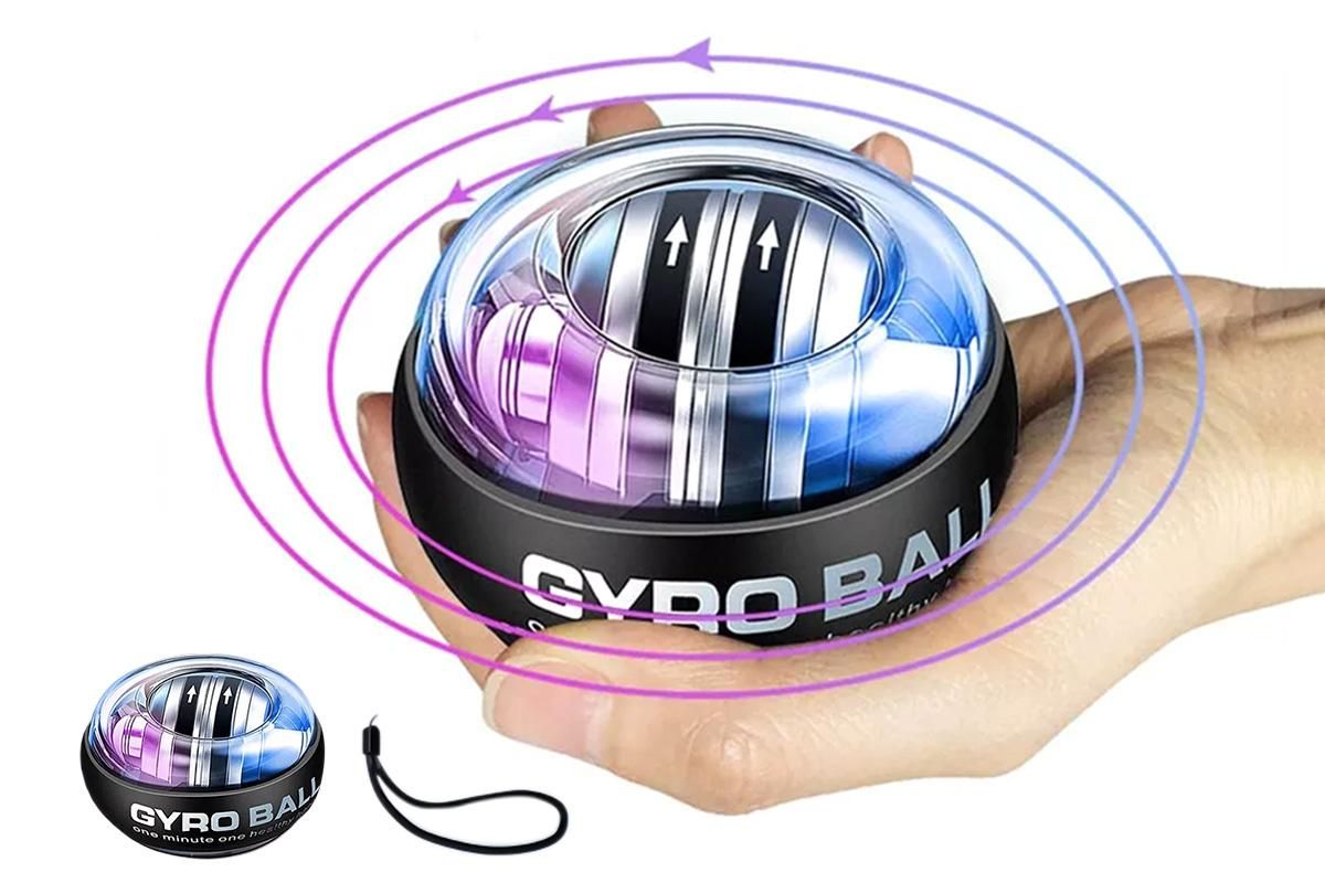 LED Wrist Ball Trainer Auto-Start Wrist Strengthener Gyroscopic Forearm Exerciser Gyro Ball for Strengthen Arms Muscles Wrist -Black — image 3