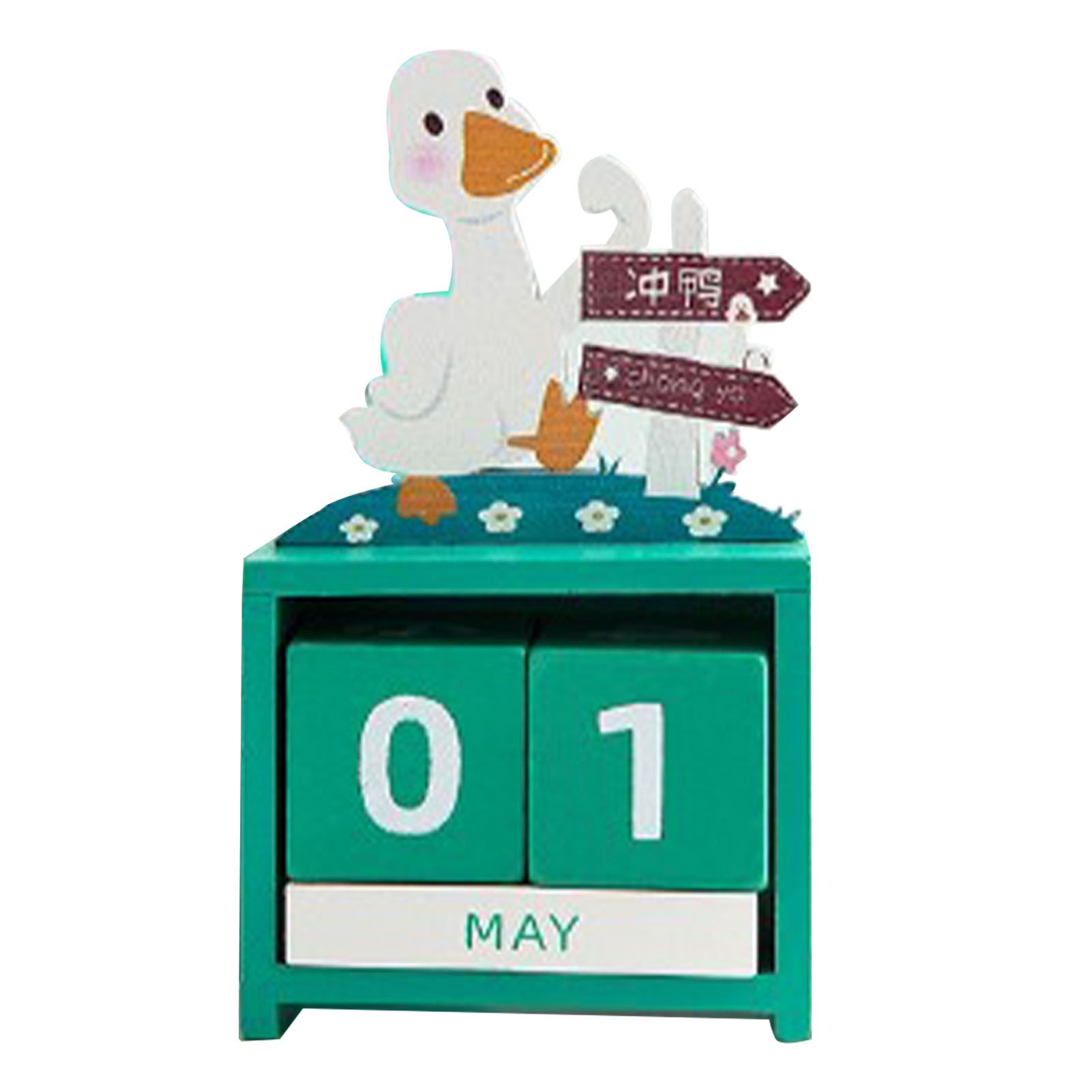 Wooden Perpetual Calendar Countdown Month Date Block Cubes Calendar Cute Desktop Decoration Type 3 โ image 2