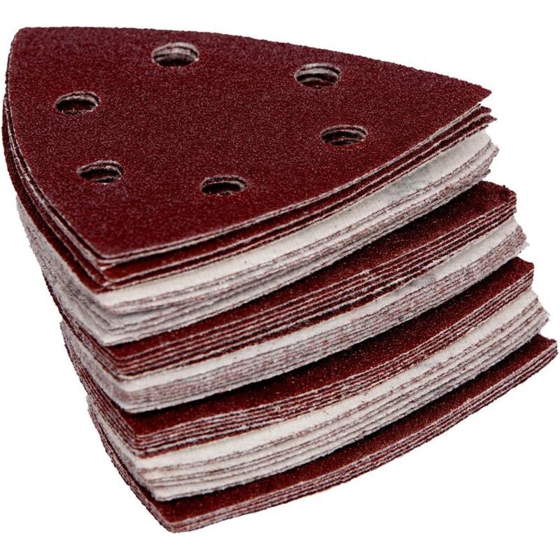 120 Pack Delta Sanding Triangles, 6 Hole Sandpaper, Grit 40 60 80 120 180 240, 90 x 90 mm — image 3