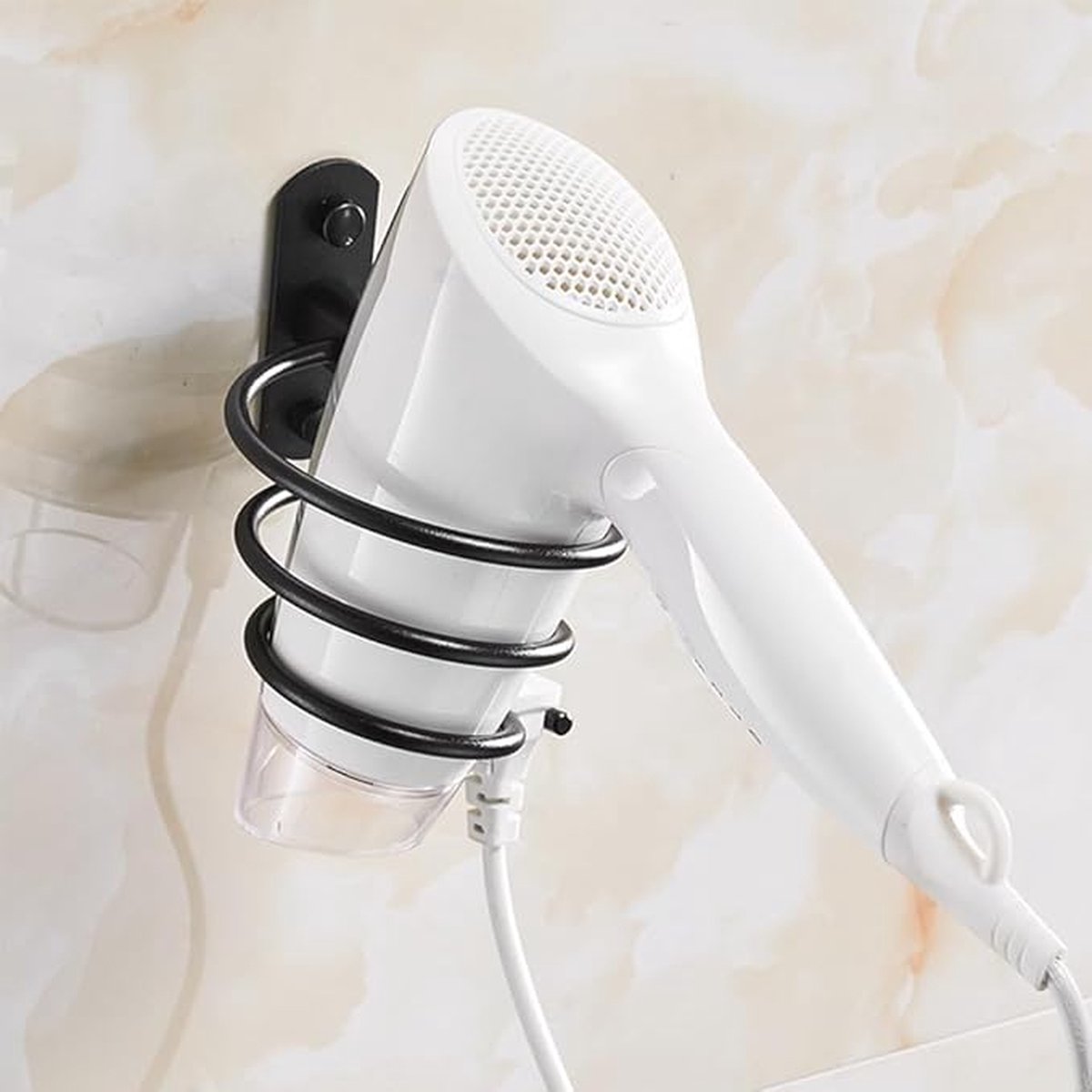 Hairdryer holder - Black - Aluminum - Wall mount - Universal - 120*95*95mm — image 3