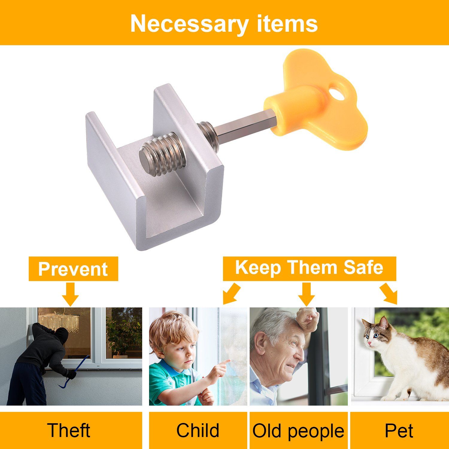 Child friendly window limiter with no drilling and fixed safety lock, aluminum alloy anti-theft window lock buckle โ image 5