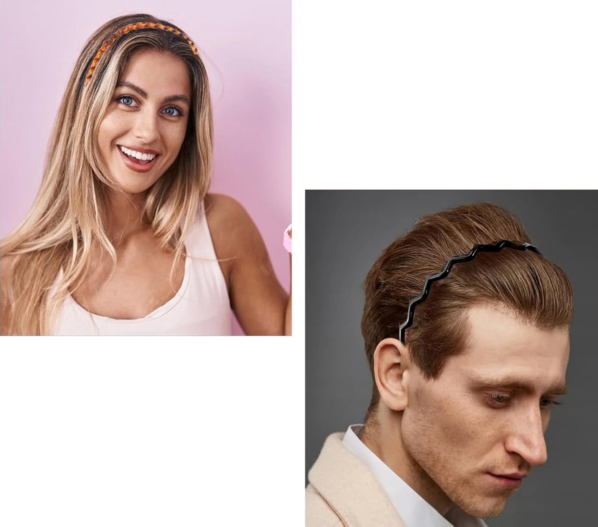 5 Pieces Women's Headbands - Zig Zag - Headband - Plastic - Women - Ladies - Teens - Girls - Lightweight - Running - Athletic - Gym - Dance - Yoga - Headband — image 2