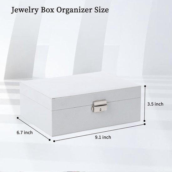 2-Tier Jewelry Box - With Removable Drawer & Lock - Large Storage Capacity for All Jewelry - Black โ image 2