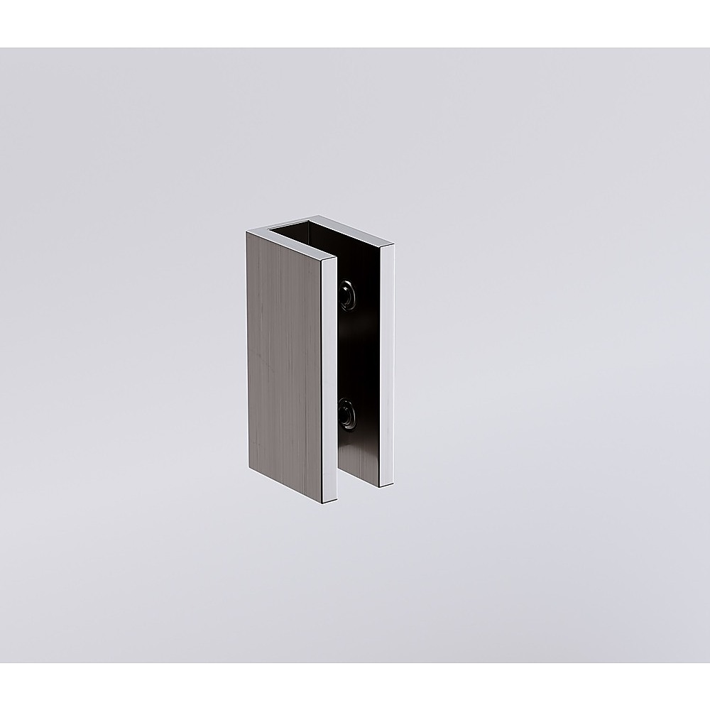 90cm Frameless Glass Bath Screen – Stainless Steel U-Brackets in Gunmetal — image 5