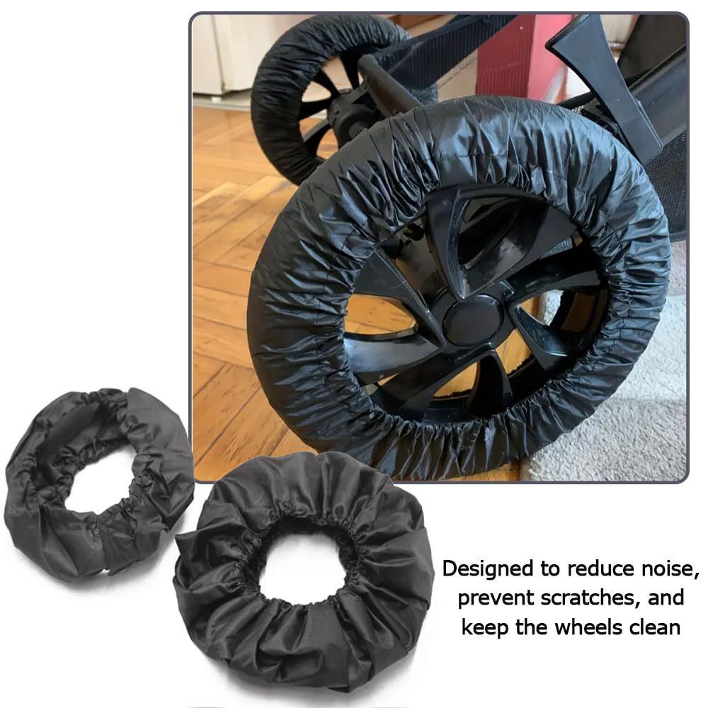 4Pcs Baby Stroller Wheel Cover, Dustproof Kid Baby Wheelchair Protector Pushchair Wheel Cover Stroller Accessory (2Pcs M + 2 Pcs L) β image 4