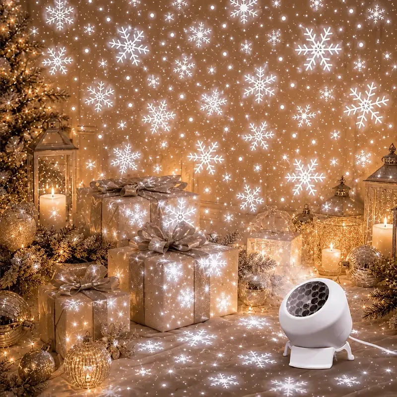 Winter Snowflake Projection Lamp (Rechargeable + Touch Switch) – Fill your room with falling snow at the touch of a finger, wireless and portable, effortlessly — image 3