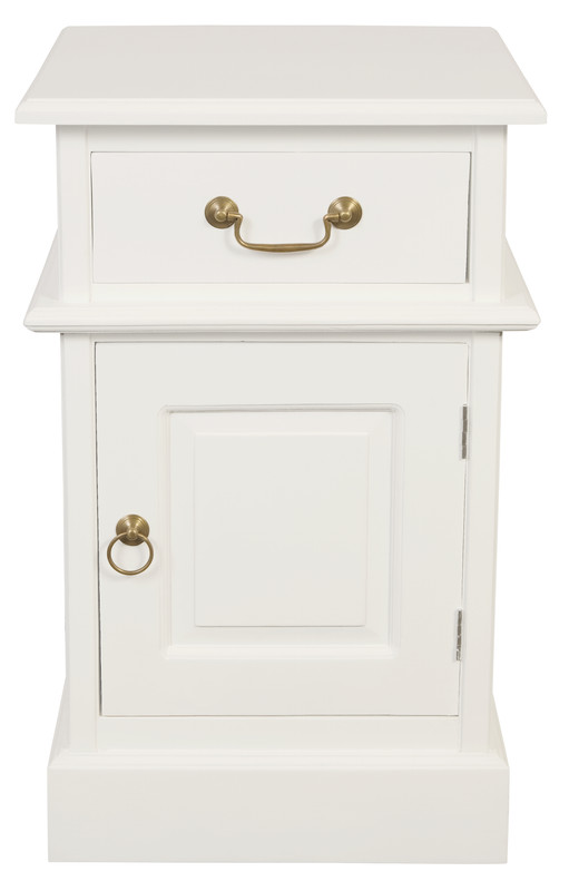 Tasmania 1 Solid Door 1 Drawer Bedside (White) โ image 3