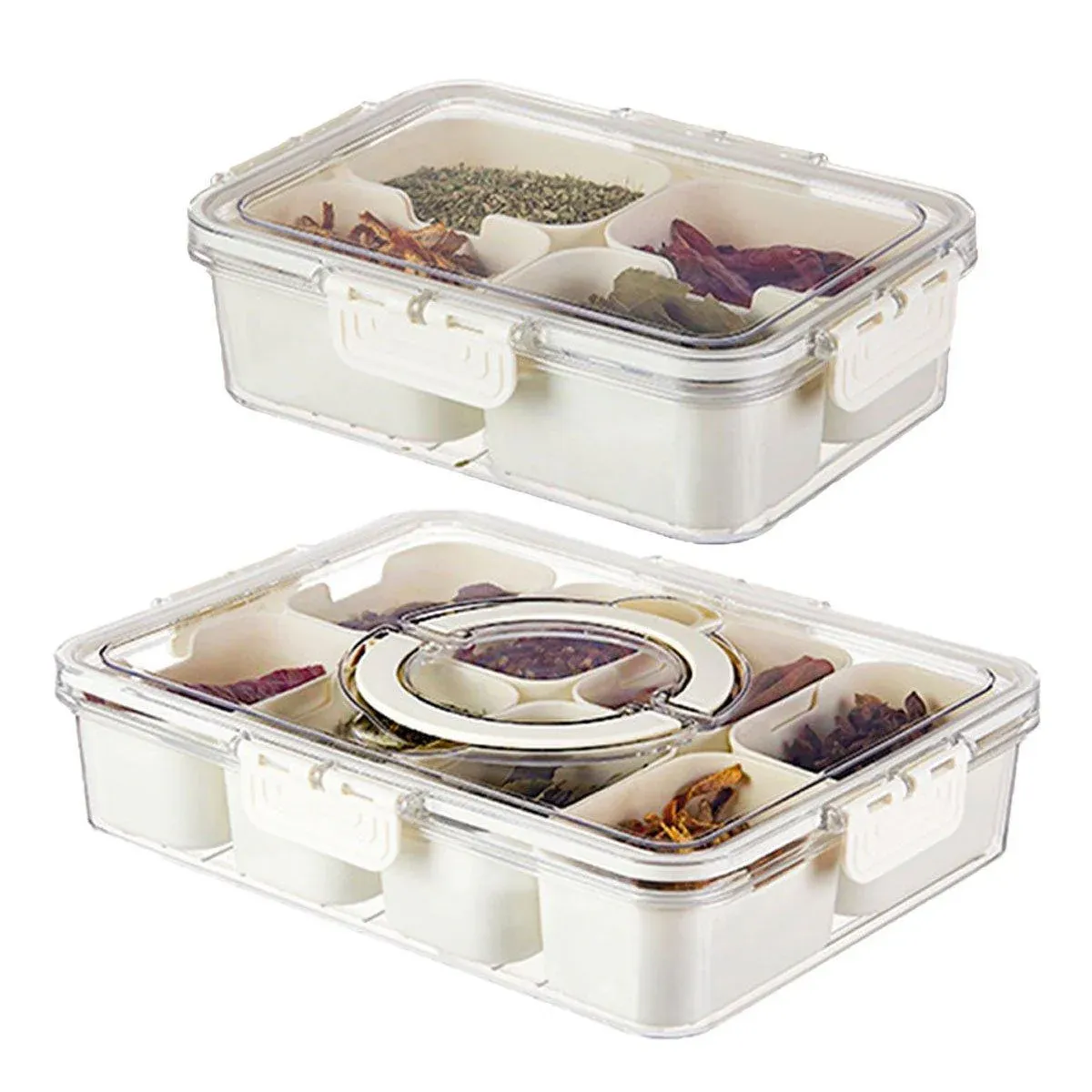 Food Grade Airtight Storage Box Portable Multi-compartment Seasoning Container - Small β image 3